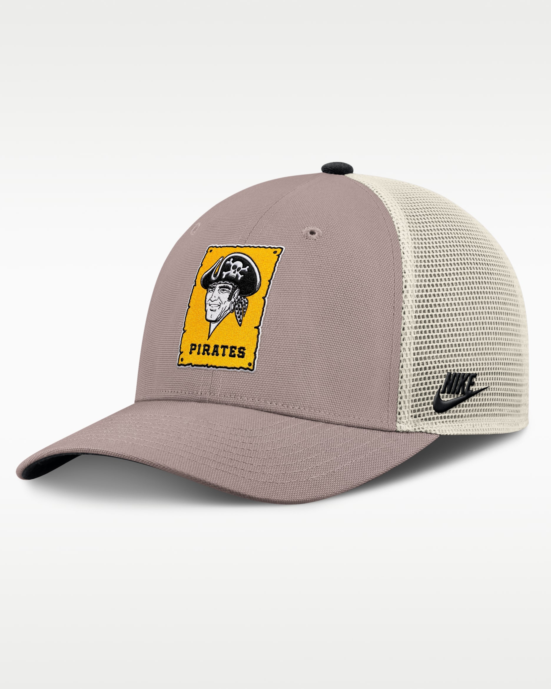 Pittsburgh Pirates Cooperstown Rise Men's Nike MLB Adjustable Trucker Hat - Khaki