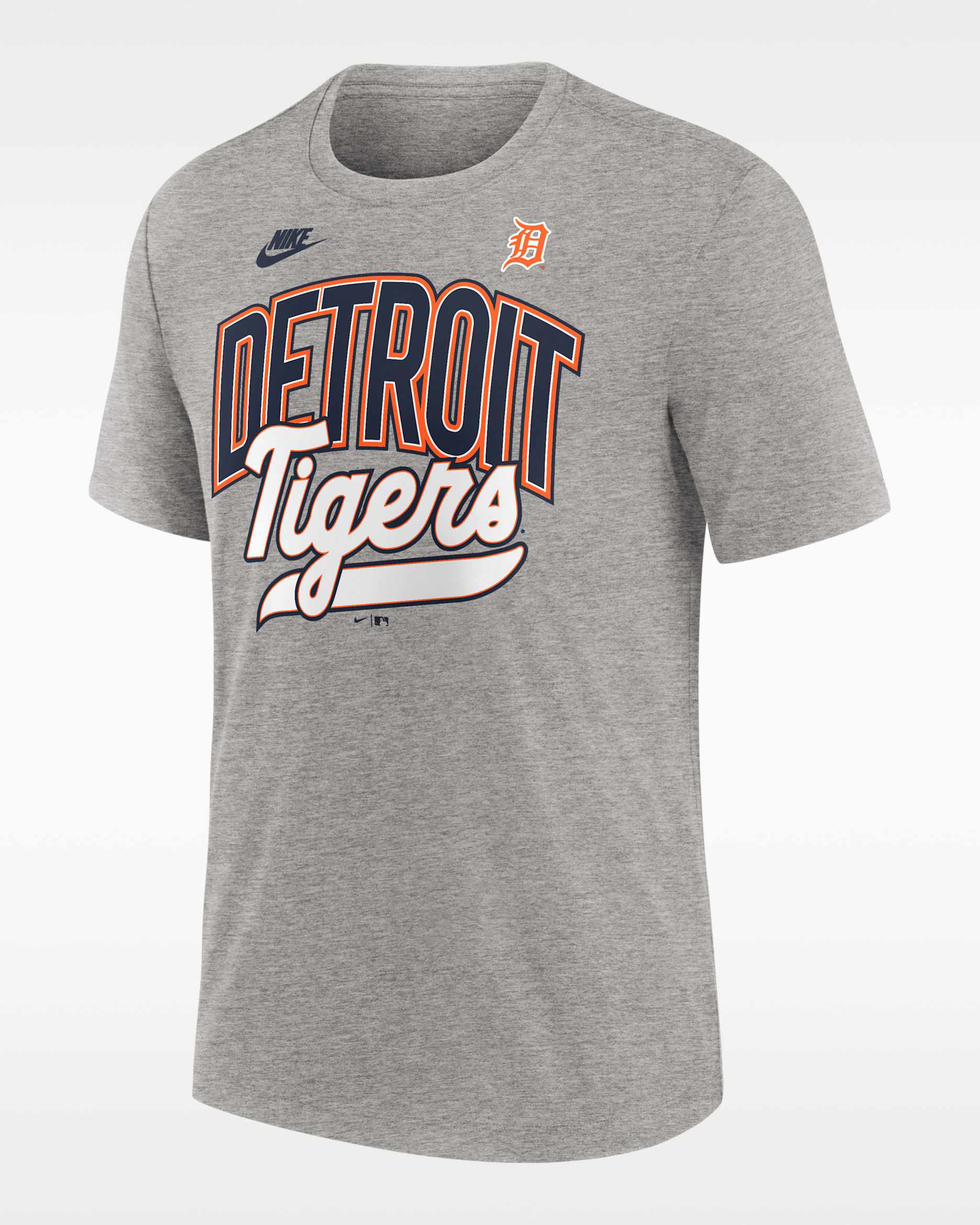 Playera Nike de la MLB para hombre Detroit Tigers Cooperstown Retro - Gris jaspeado