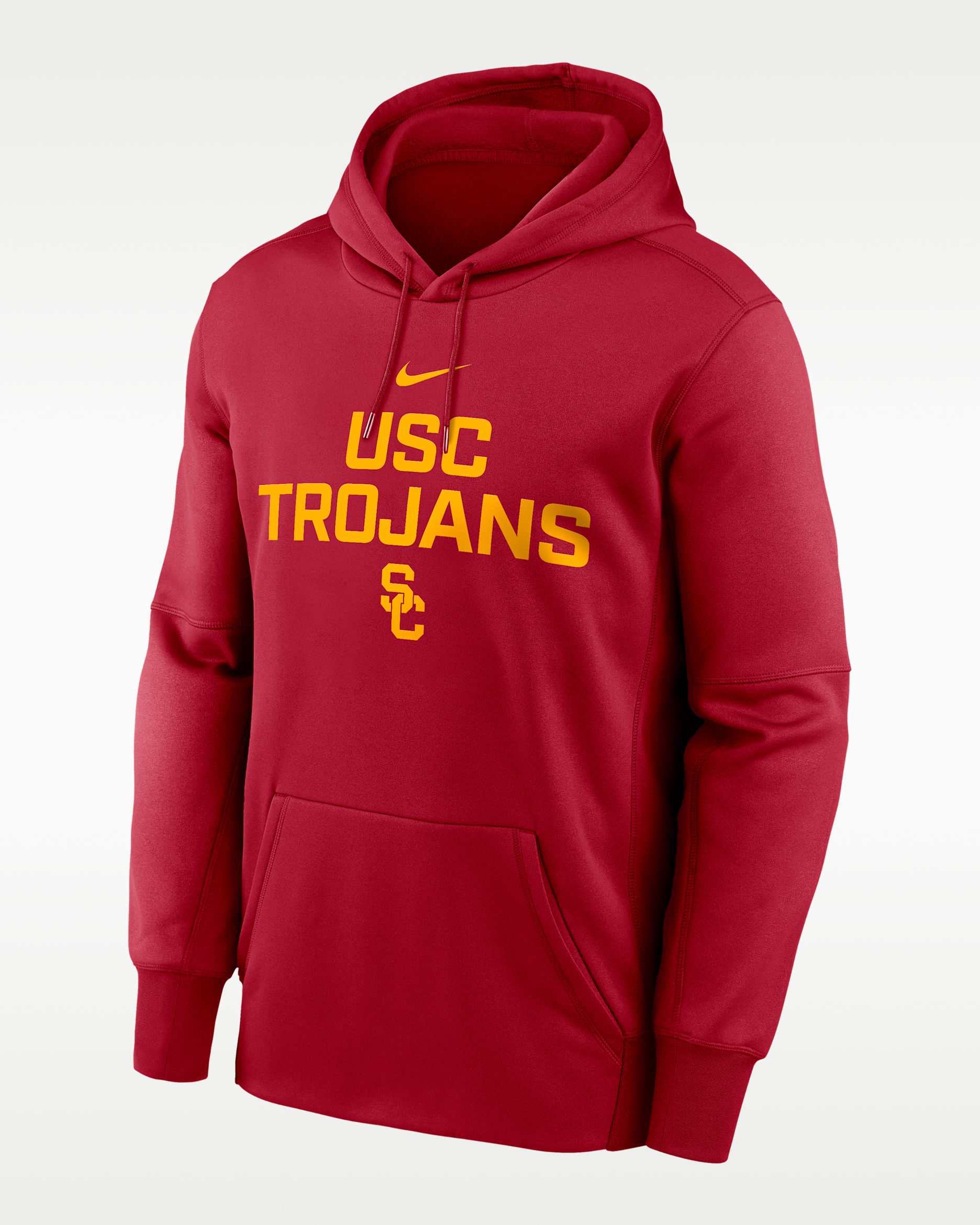 USC Team Stacked Men’s Nike Therma College Pullover Hoodie - Crimson