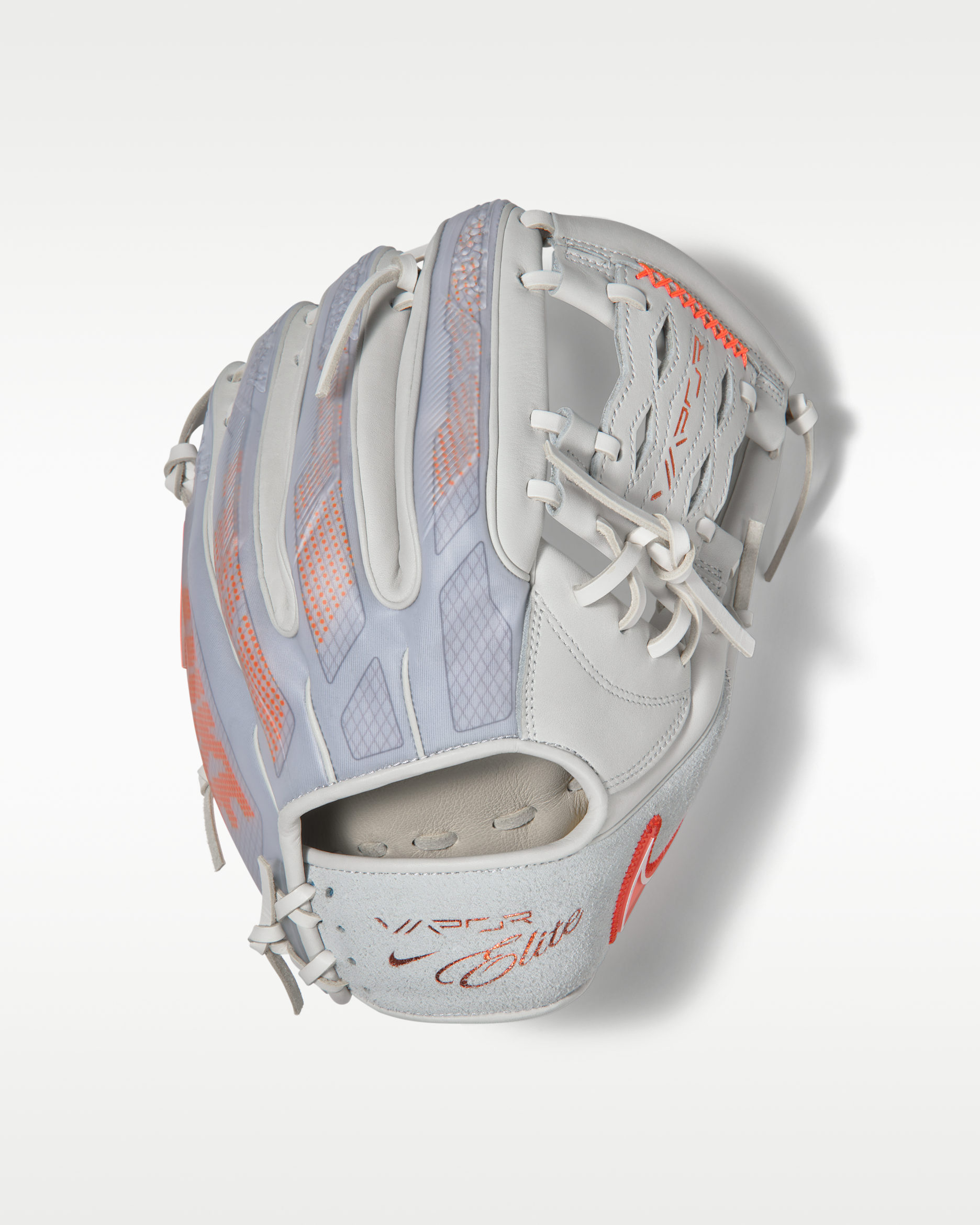 Nike Vapor Elite Baseball Infield Snake Eyes Web Fielding Glove - Right-Hand Throw - White/Sail/Total Orange
