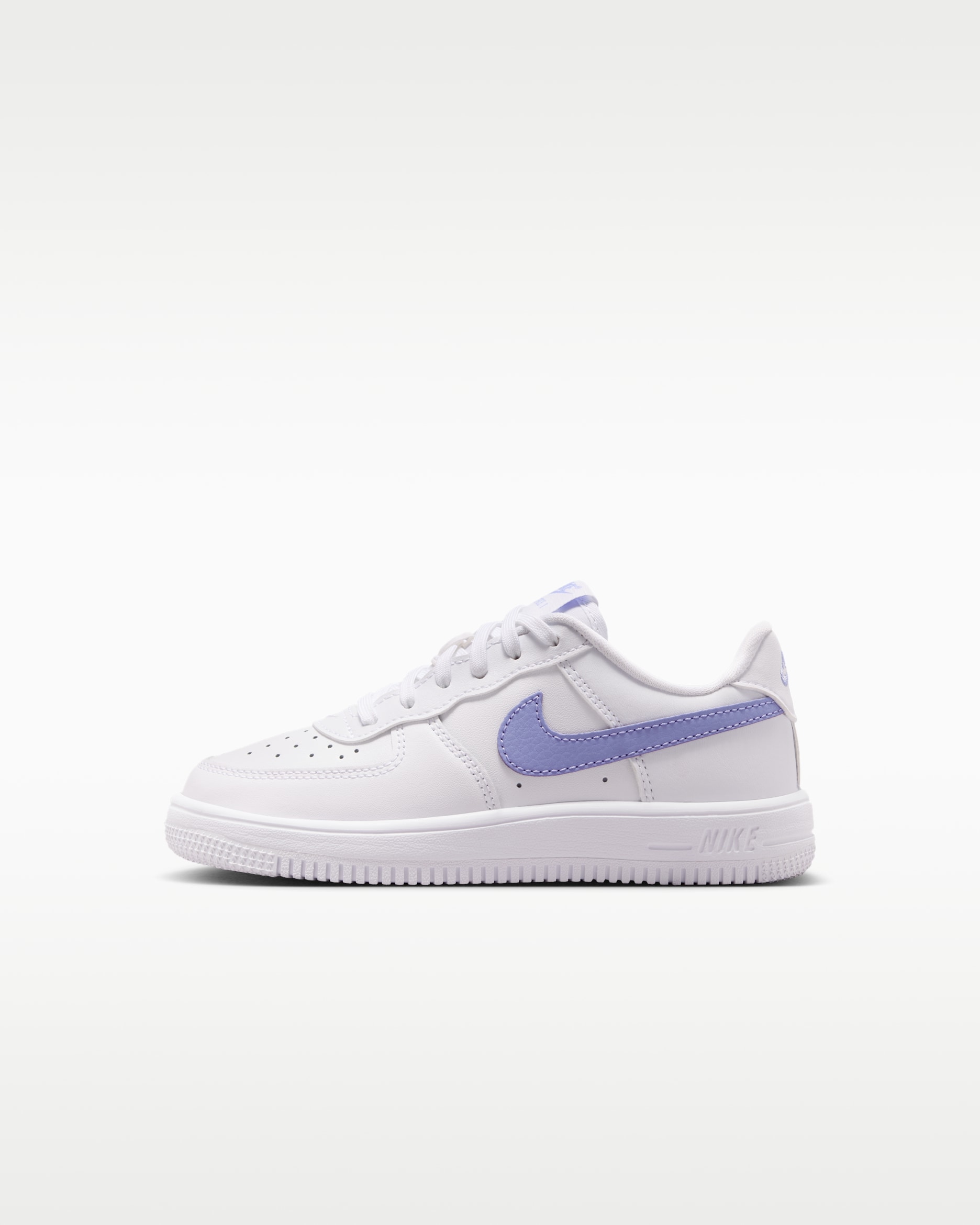 Nike Force 1 Low Younger Kids' Shoes - White/White/Light Thistle