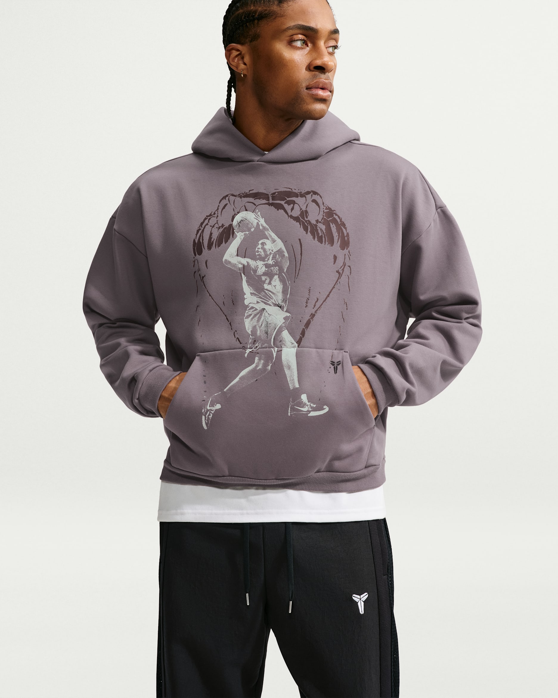 Kobe Nike Standard Issue Men's Nike Therma-FIT Basketball Hoodie - Violet Ore