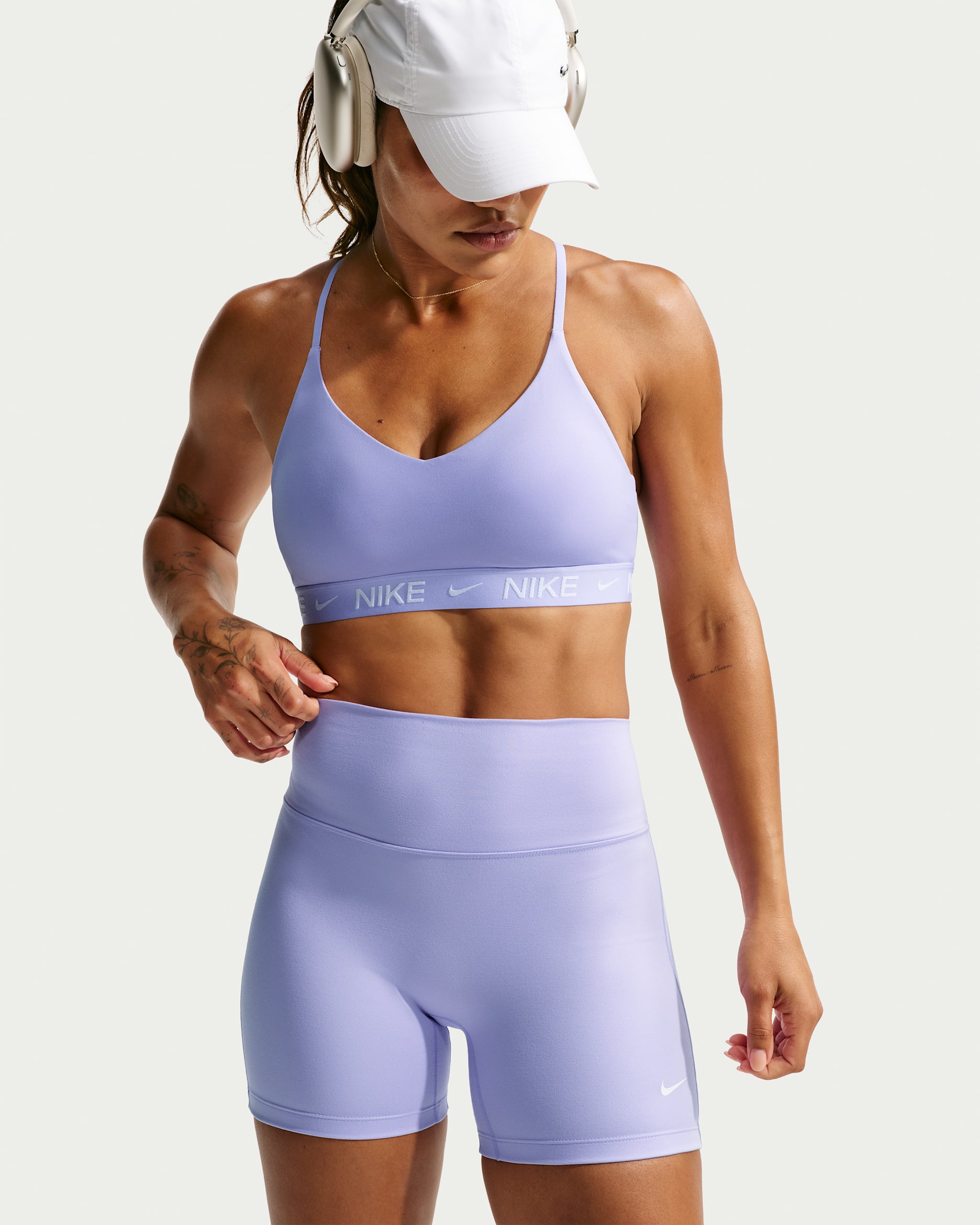 Nike Indy Light Support Women's Padded Adjustable Sports Bra - Purple Pulse
