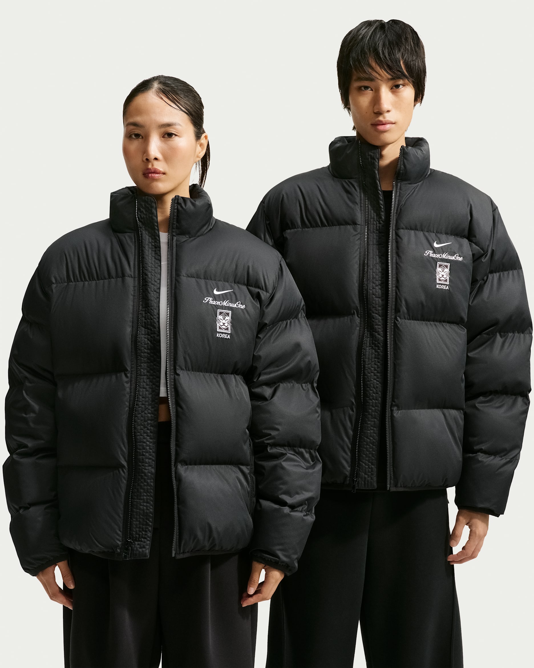 Korea x PEACEMINUSONE Men's Puffer Jacket - Black/White