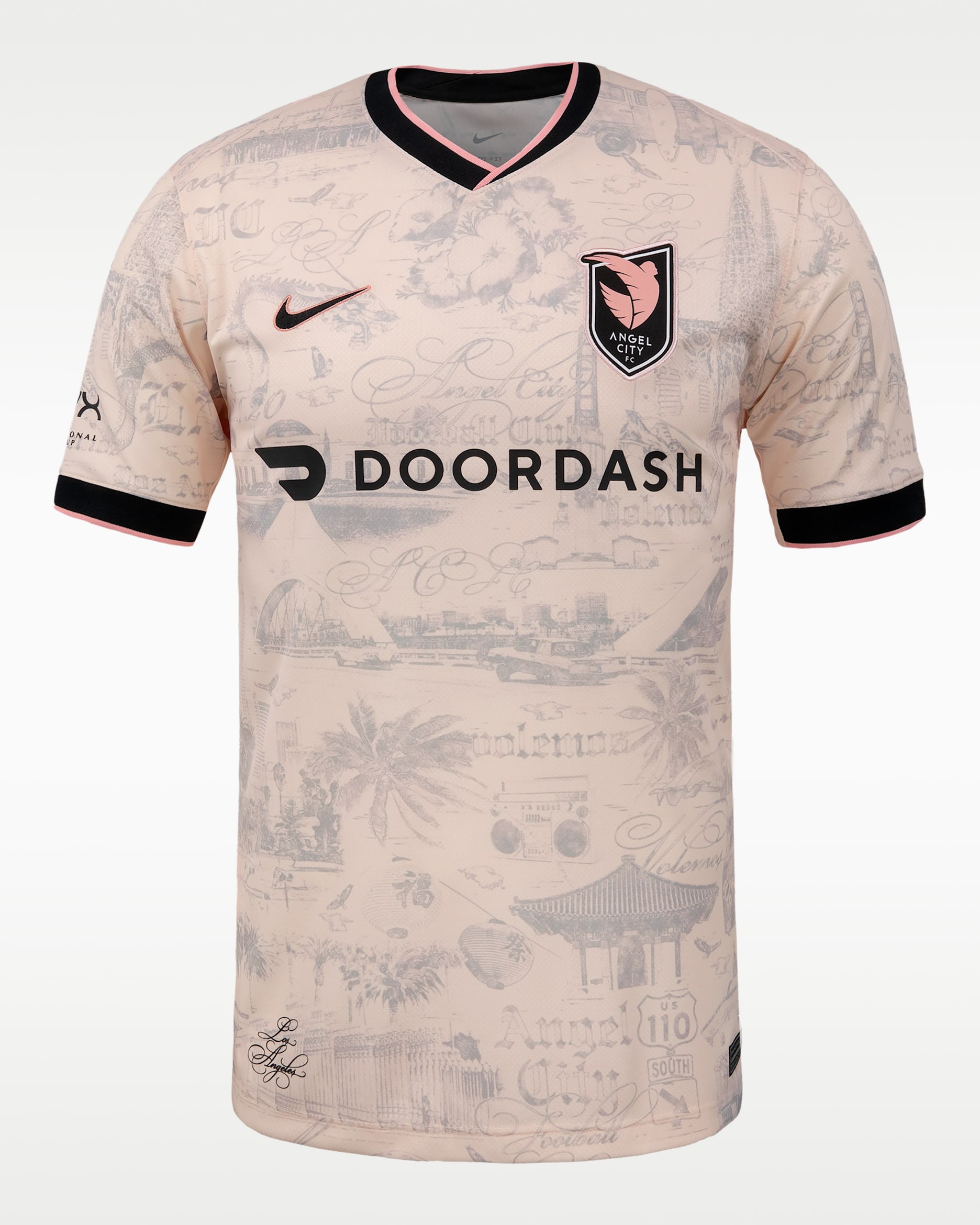 Giselle Thompson Angel City FC 2025 Stadium Away Men's Nike Dri-FIT NWSL Replica Jersey - Light Soft Pink/Atmosphere Grey