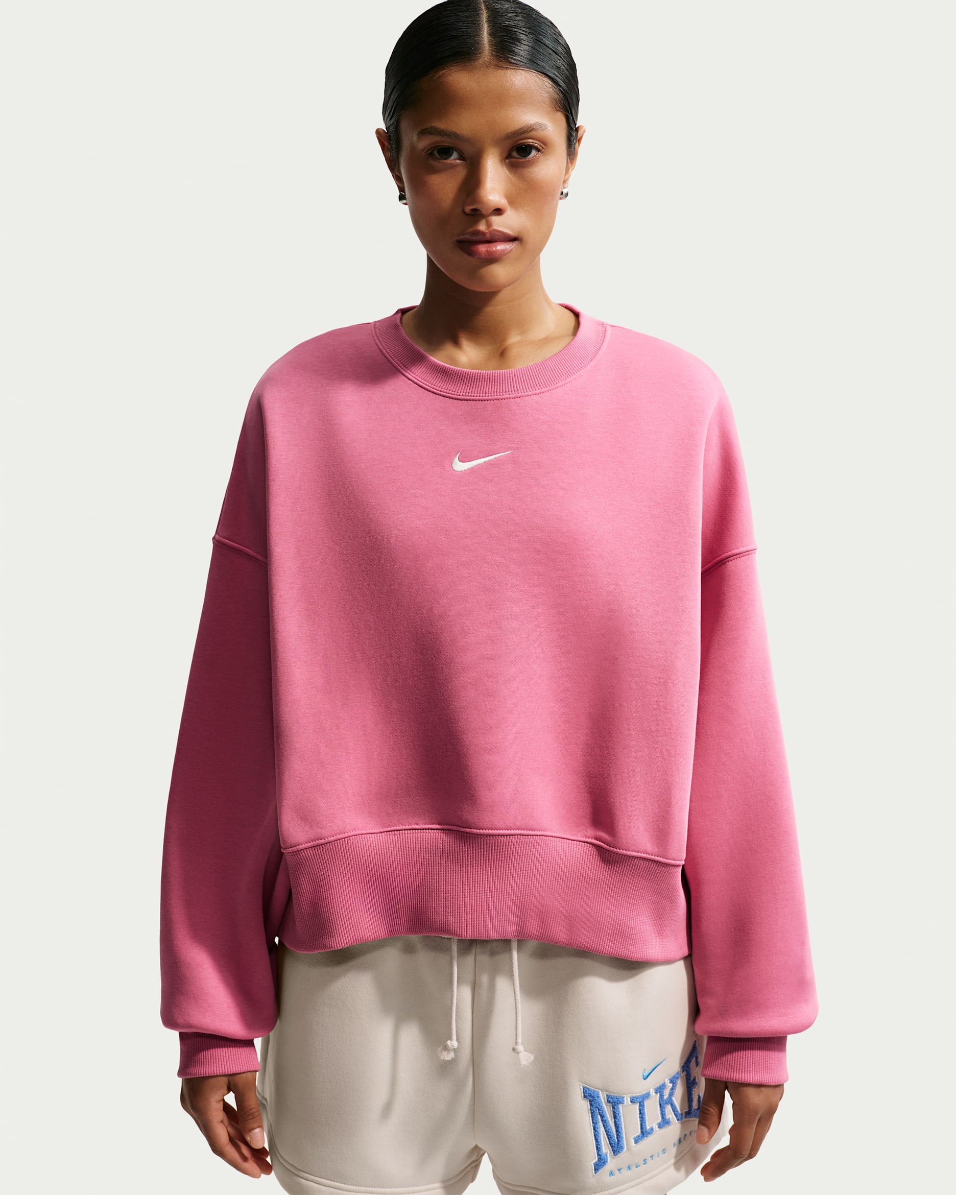 Nike Sportswear Phoenix Fleece Women's Over-Oversized Crew-Neck Sweatshirt - Peony/Sail