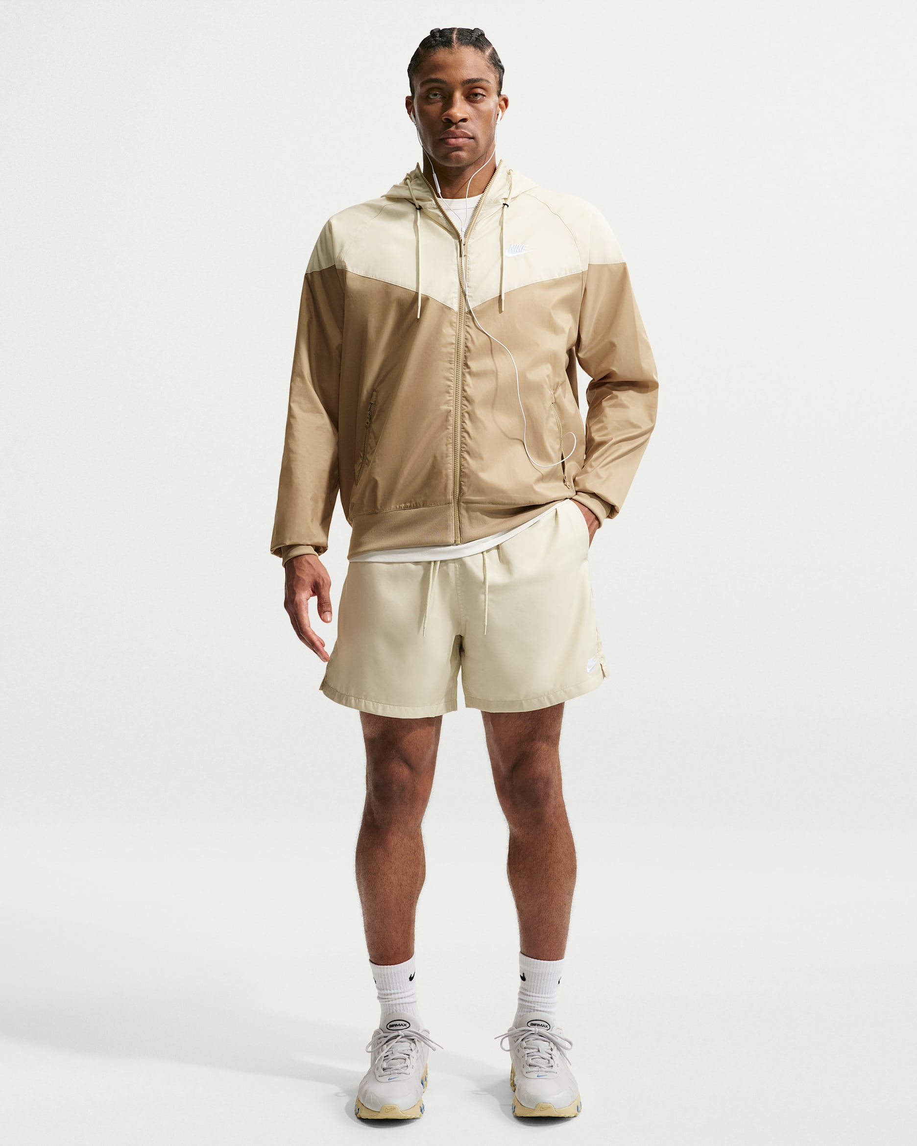 Nike Club Men's Woven Flow Shorts - Light Khaki/White