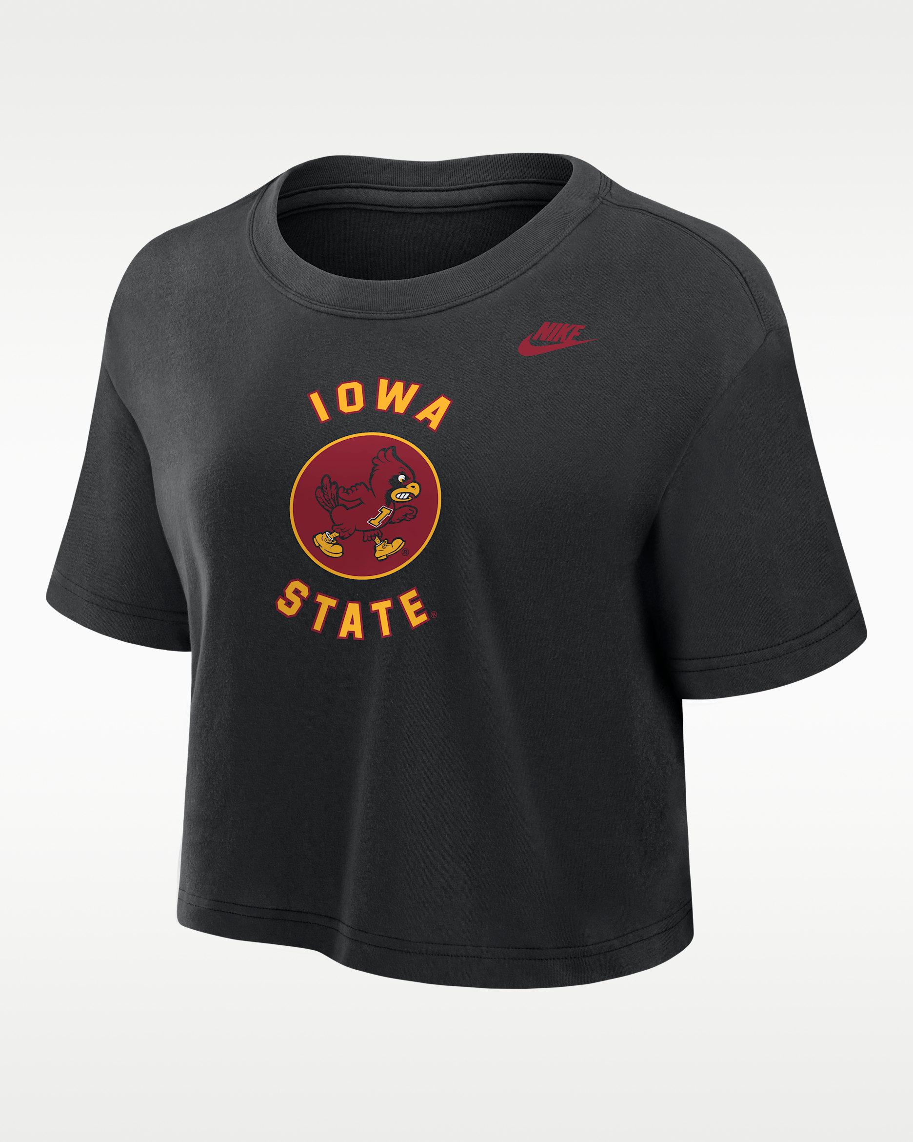 Iowa State Cyclones Women's Nike Dri-FIT Cropped T-Shirt - Black