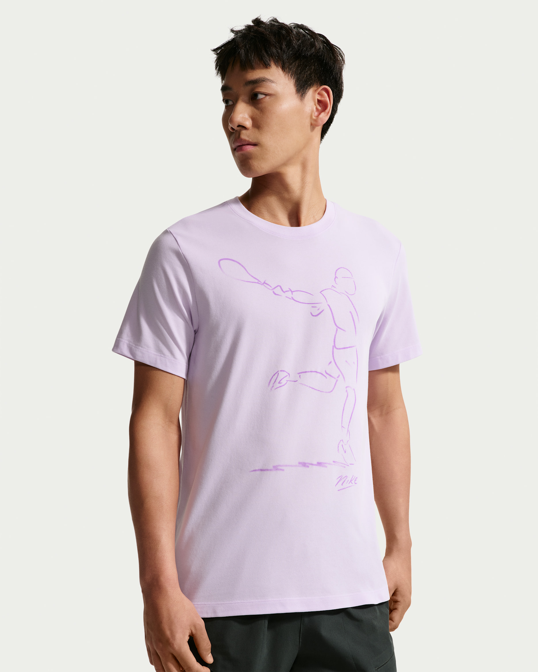 나이키코트 남성 드라이 핏 테니스 티셔츠 - 바이올렛 미스트