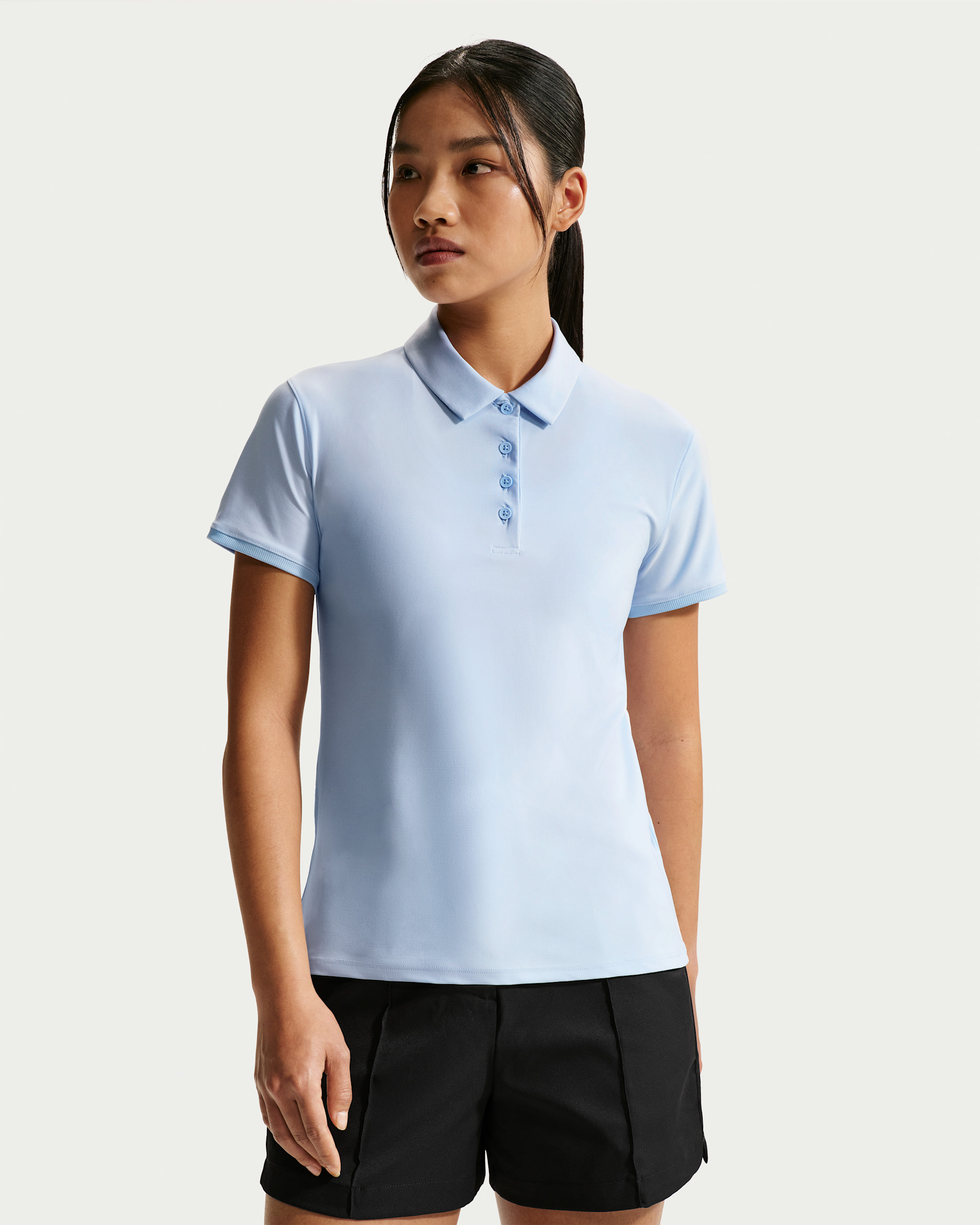 Nike Victory 女款 Dri-FIT 短袖高爾夫球衫 - Hydrogen Blue/白色