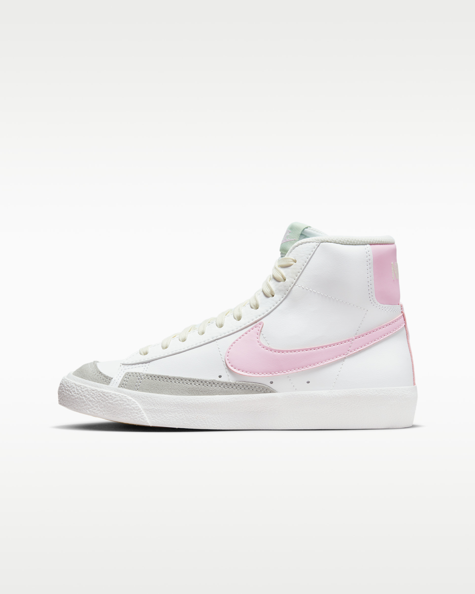 Tenis para niños grandes Nike Blazer Mid '77 - Blanco cumbre/Leche de coco/Pulpa dulce/Espuma rosa