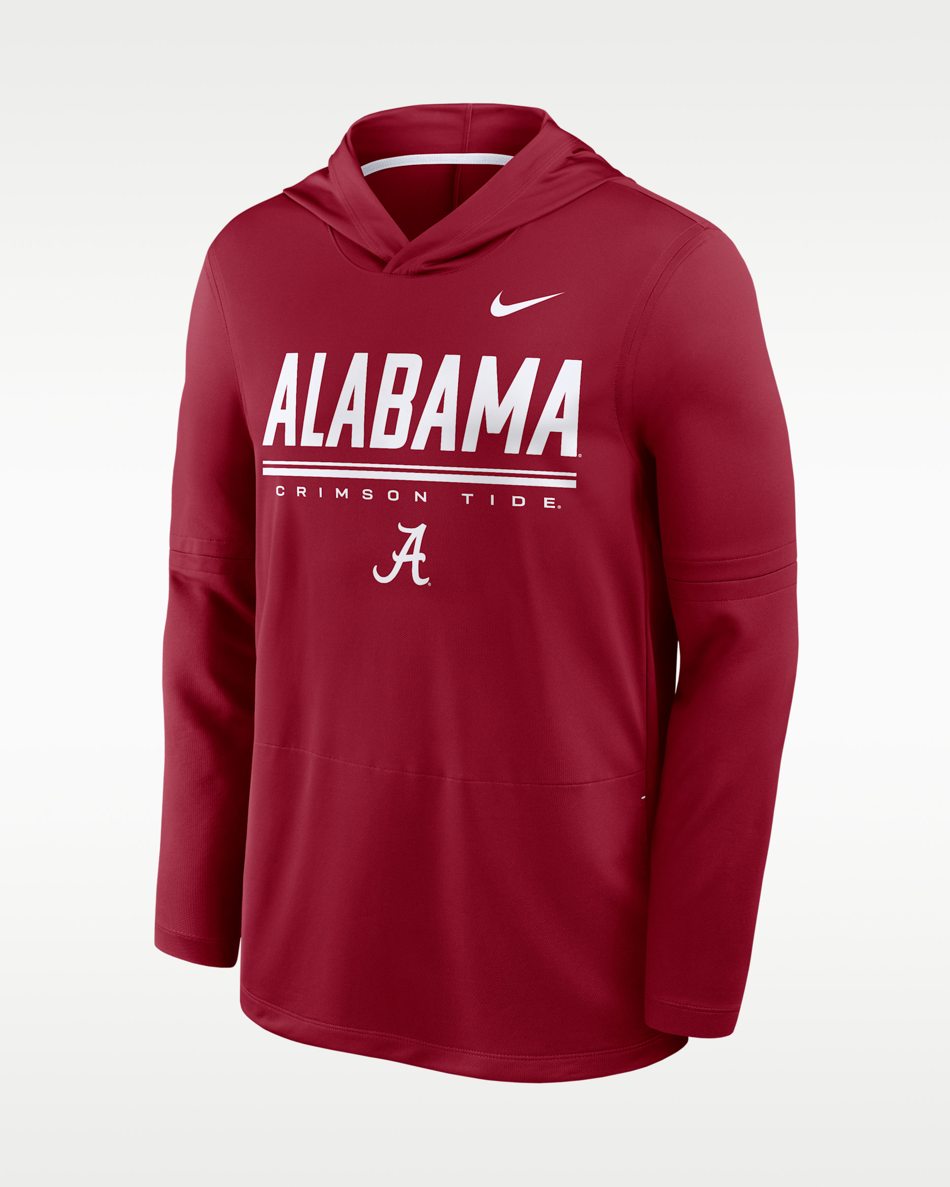 Playera de manga larga universitaria Nike Dri-FIT con gorro para hombre Alabama Sideline - Carmesí team/Blanco