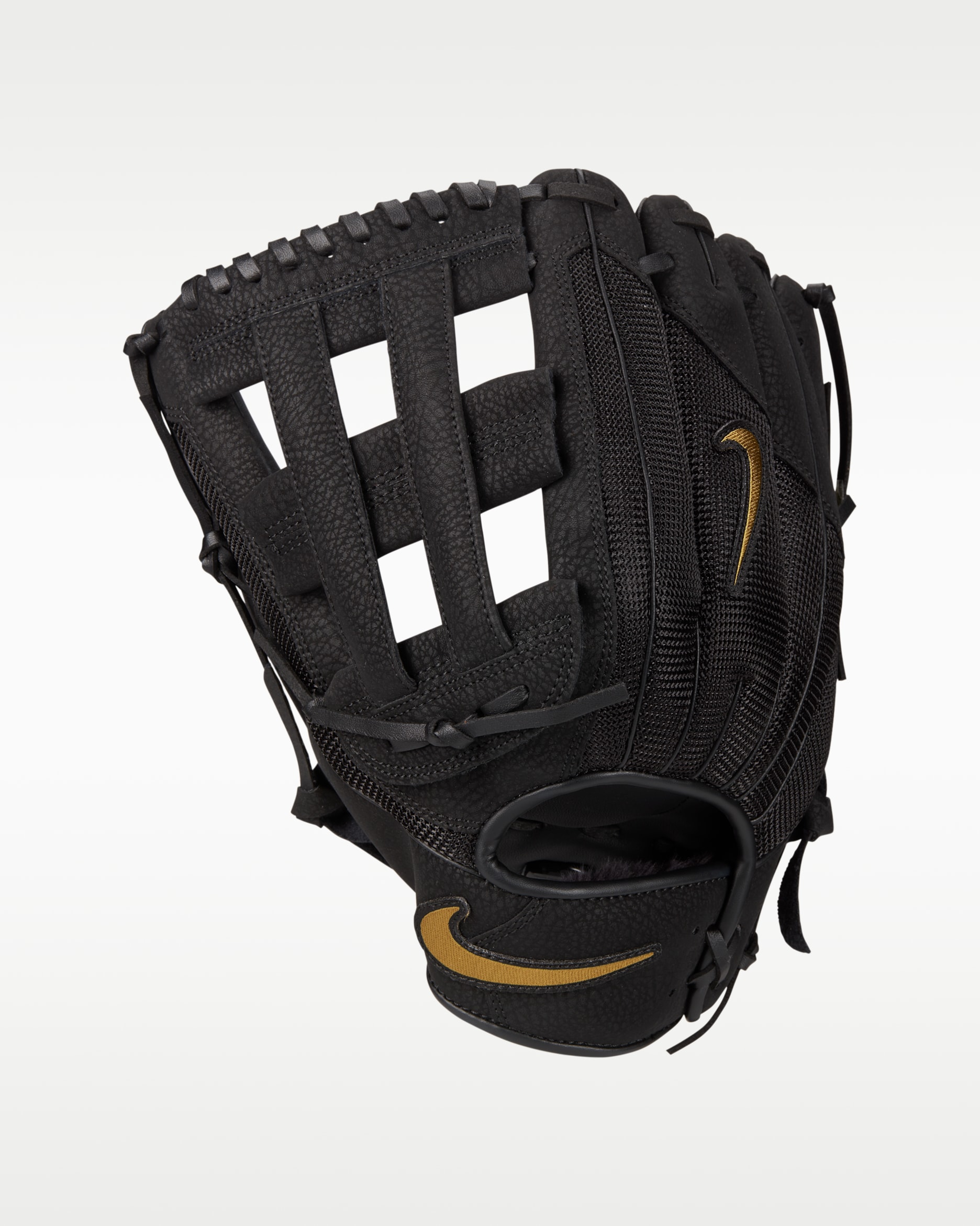 Nike Force Edge Left-Handed Throw H-Web Fielding Mitt - Black