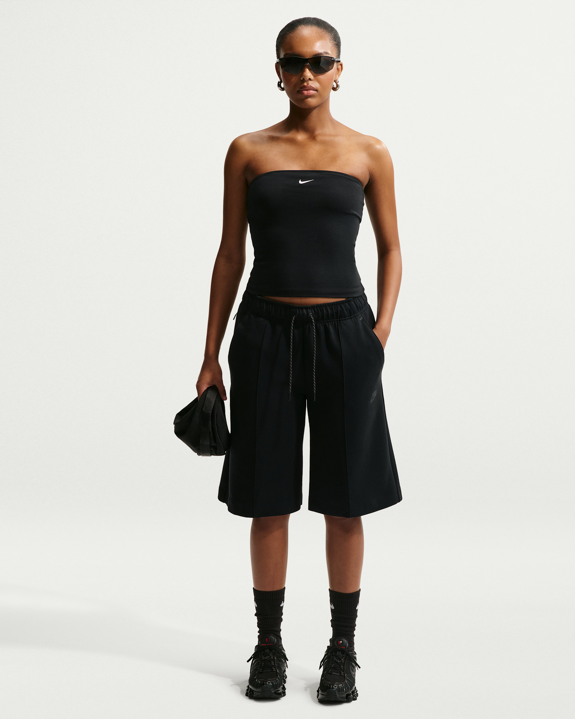 Short ample Nike Sportswear Tech Fleece pour femme - Noir/Noir/Noir