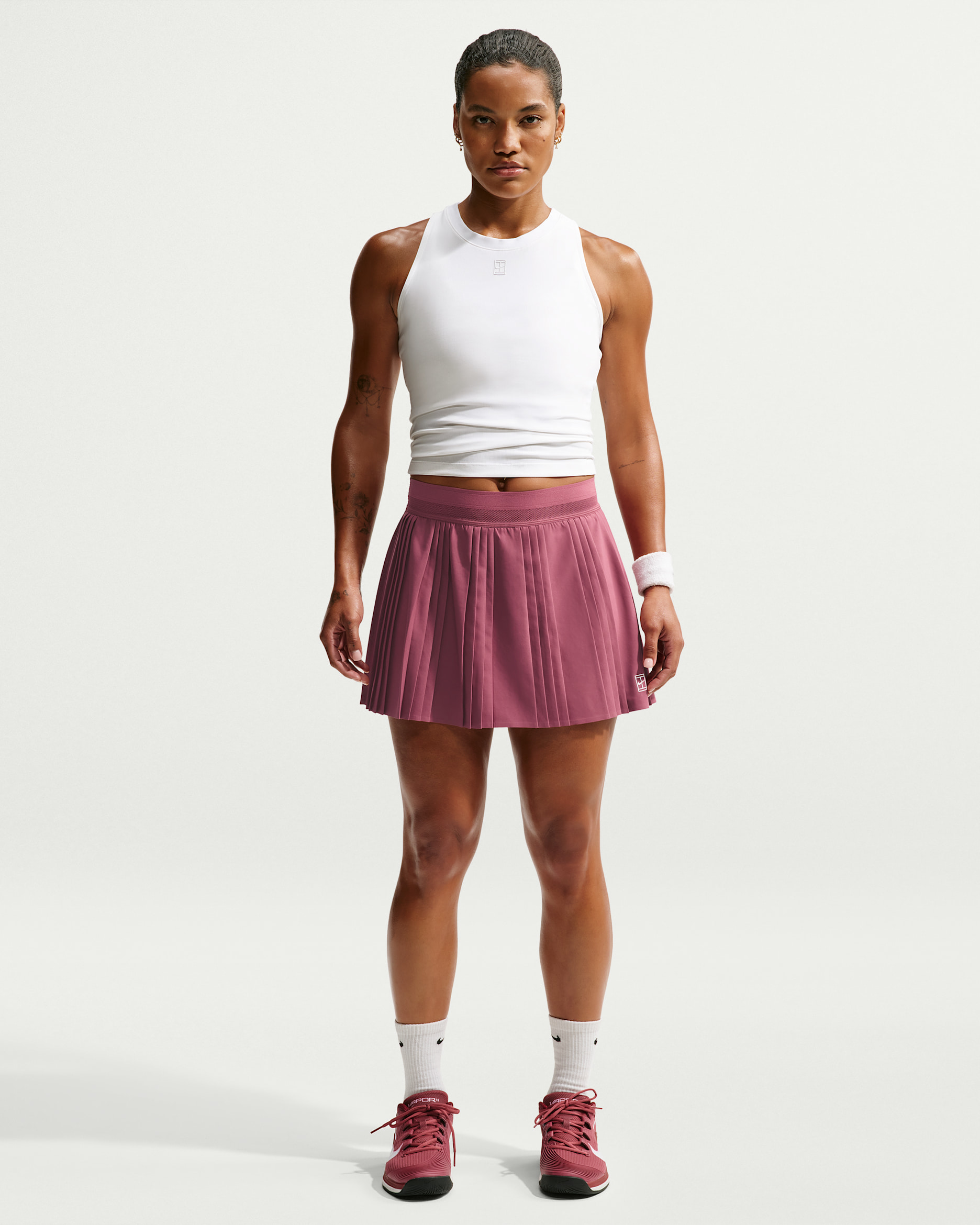 NikeCourt Advantage Women's Dri-FIT Pleated Tennis Skirt - Pink Smoke/White