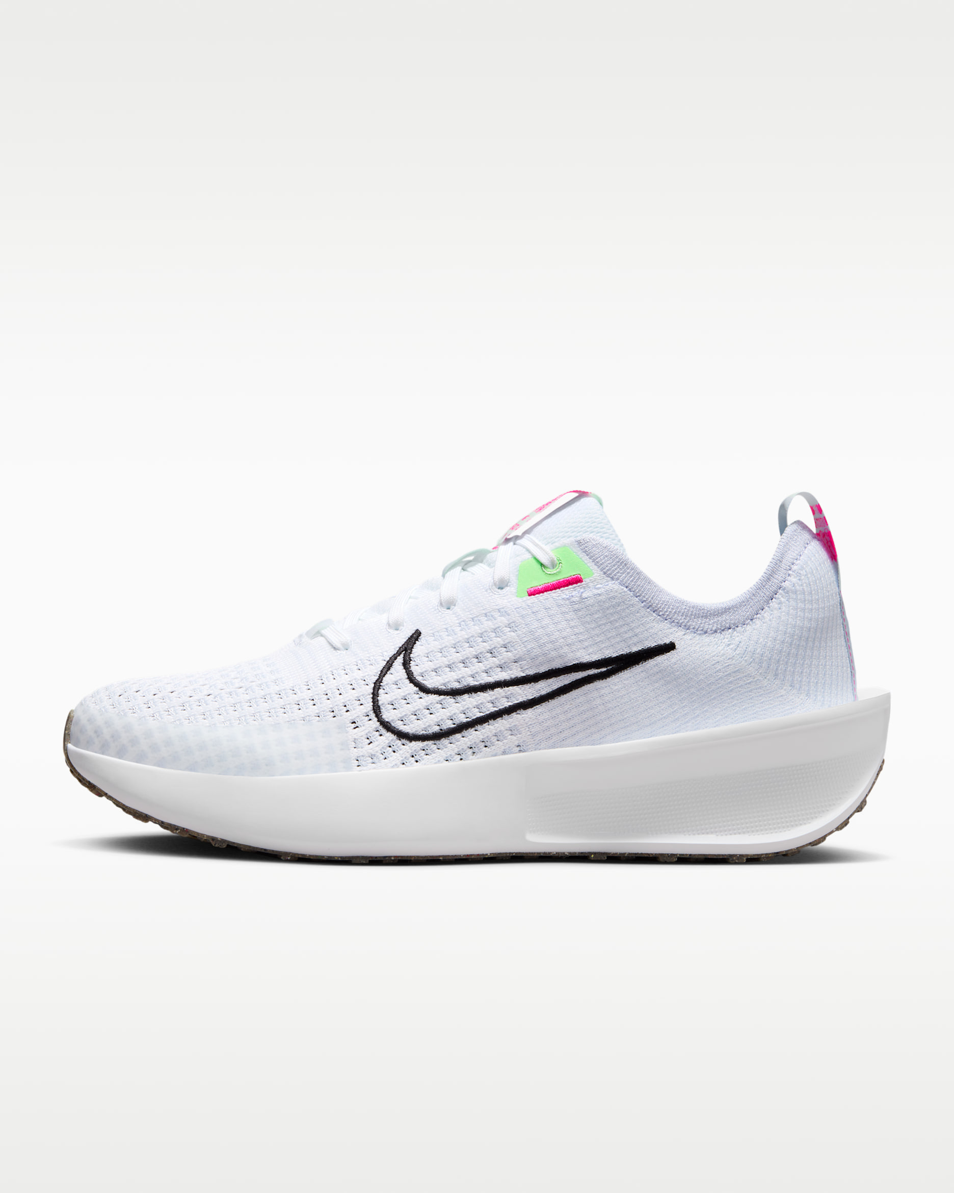 Nike Interact Run Women's Road Running Shoes - White/Football Grey/Vapour Green/Black