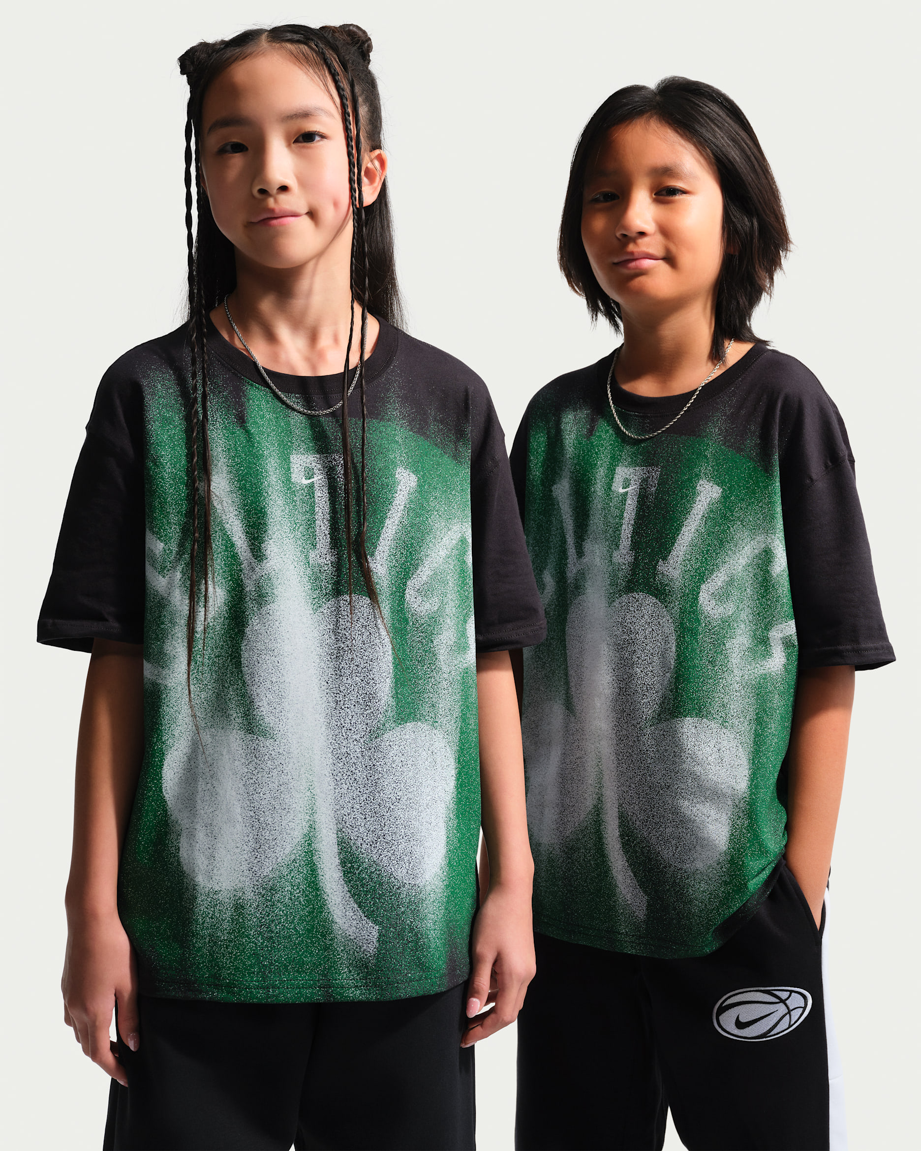 Playera de manga corta para niños talla grande Boston Celtics Nike Edge 26 - Negro