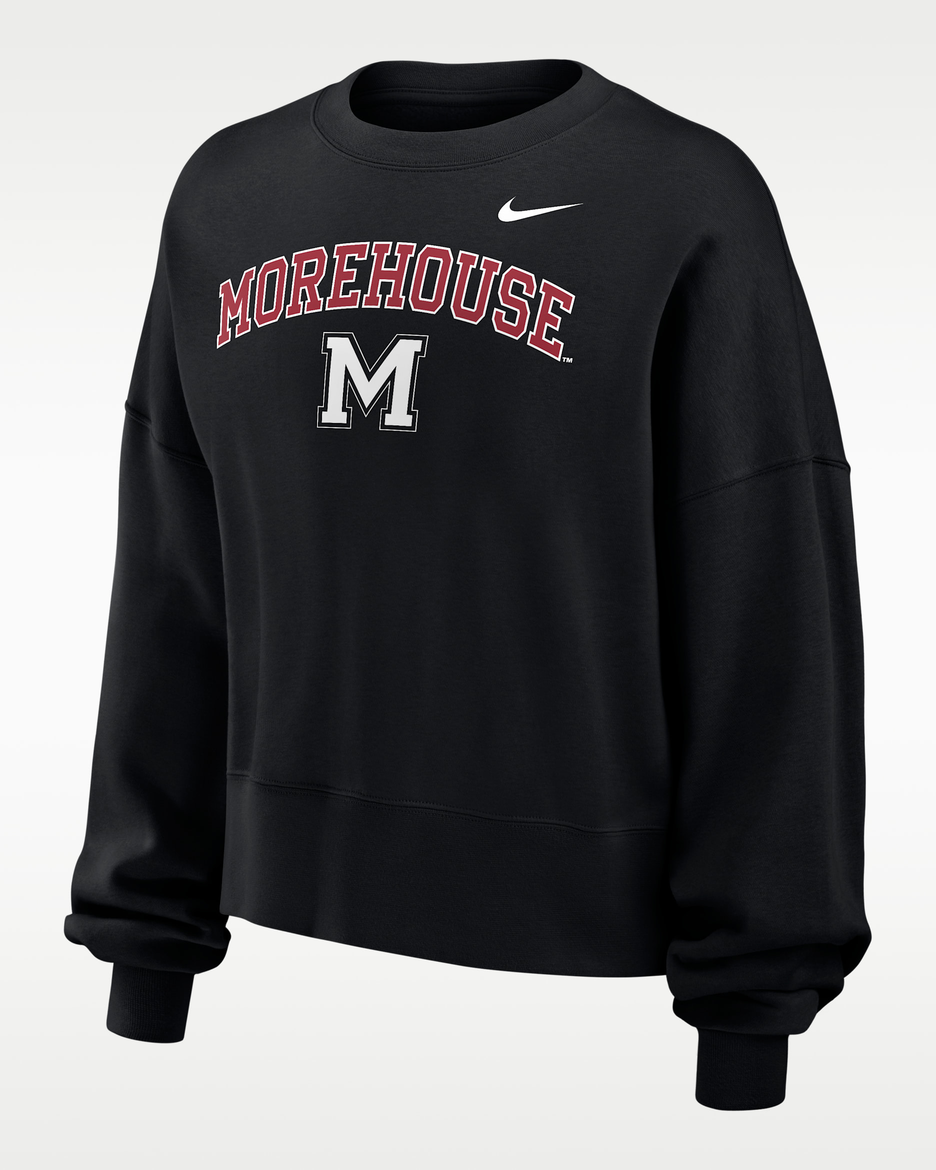 Nike College (MOREHOUSE COLLEGE) Women's Phoenix Fleece Crew-Neck Sweatshirt - Black
