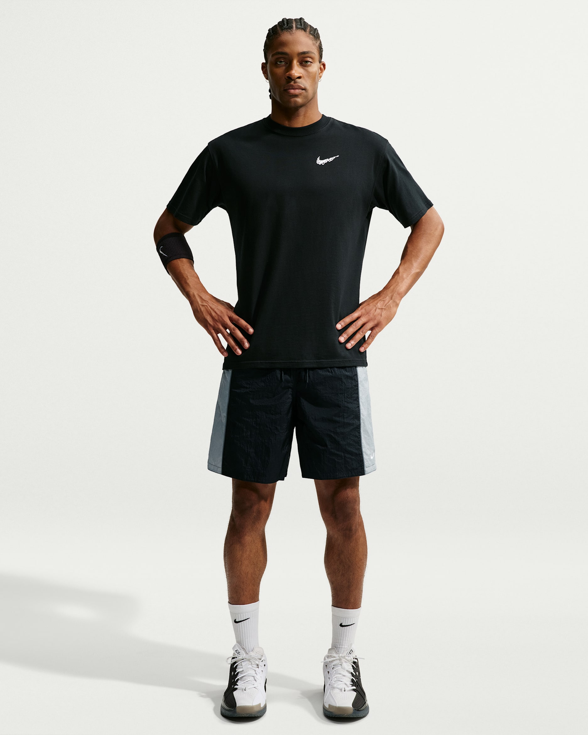 Short de basket Dri-FIT Nike 20 cm pour homme - Noir/Light Smoke Grey/Smoke Grey/Blanc