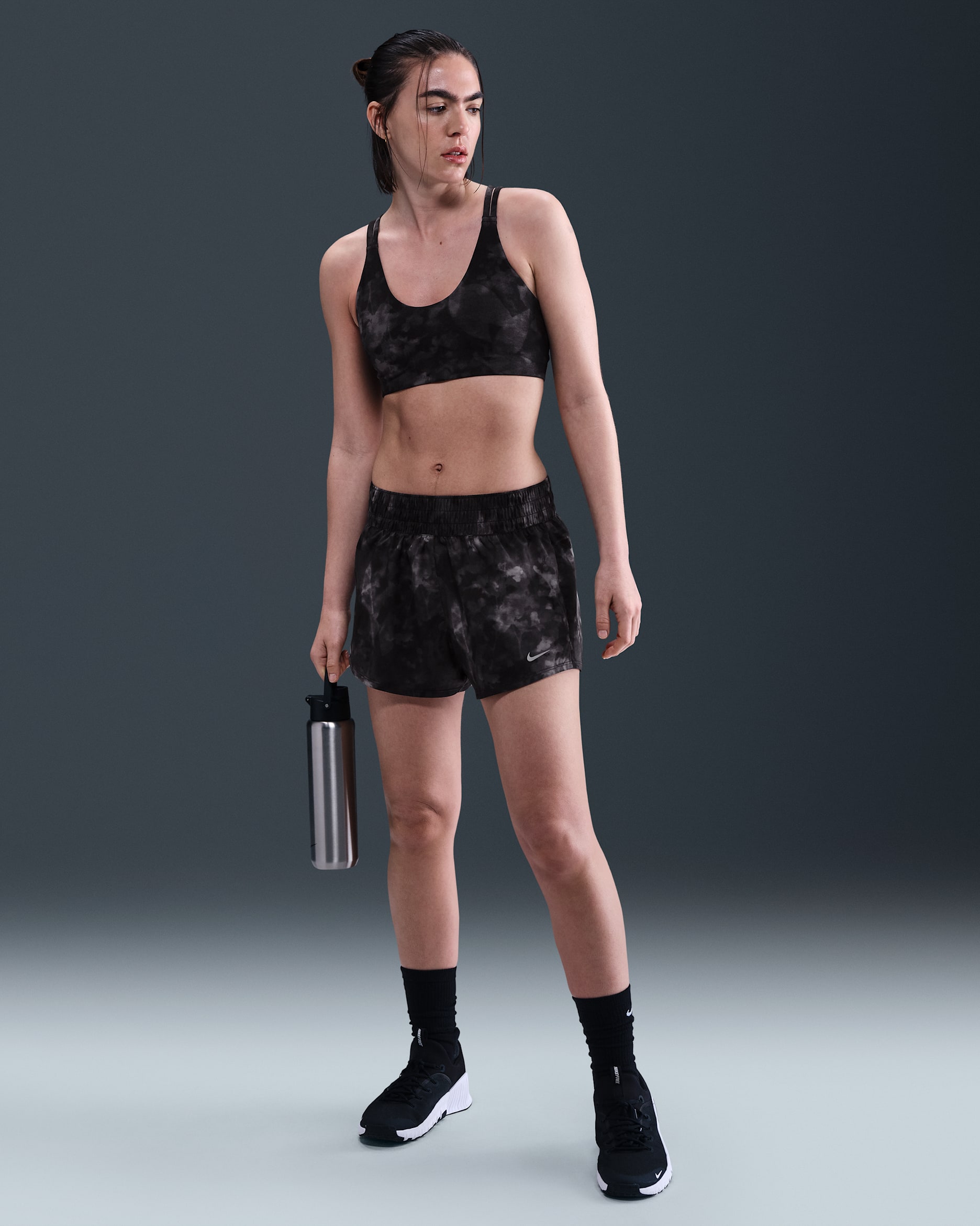 Nike One Women's Dri-FIT Brief-Lined Shorts - Black/Reflective Silver