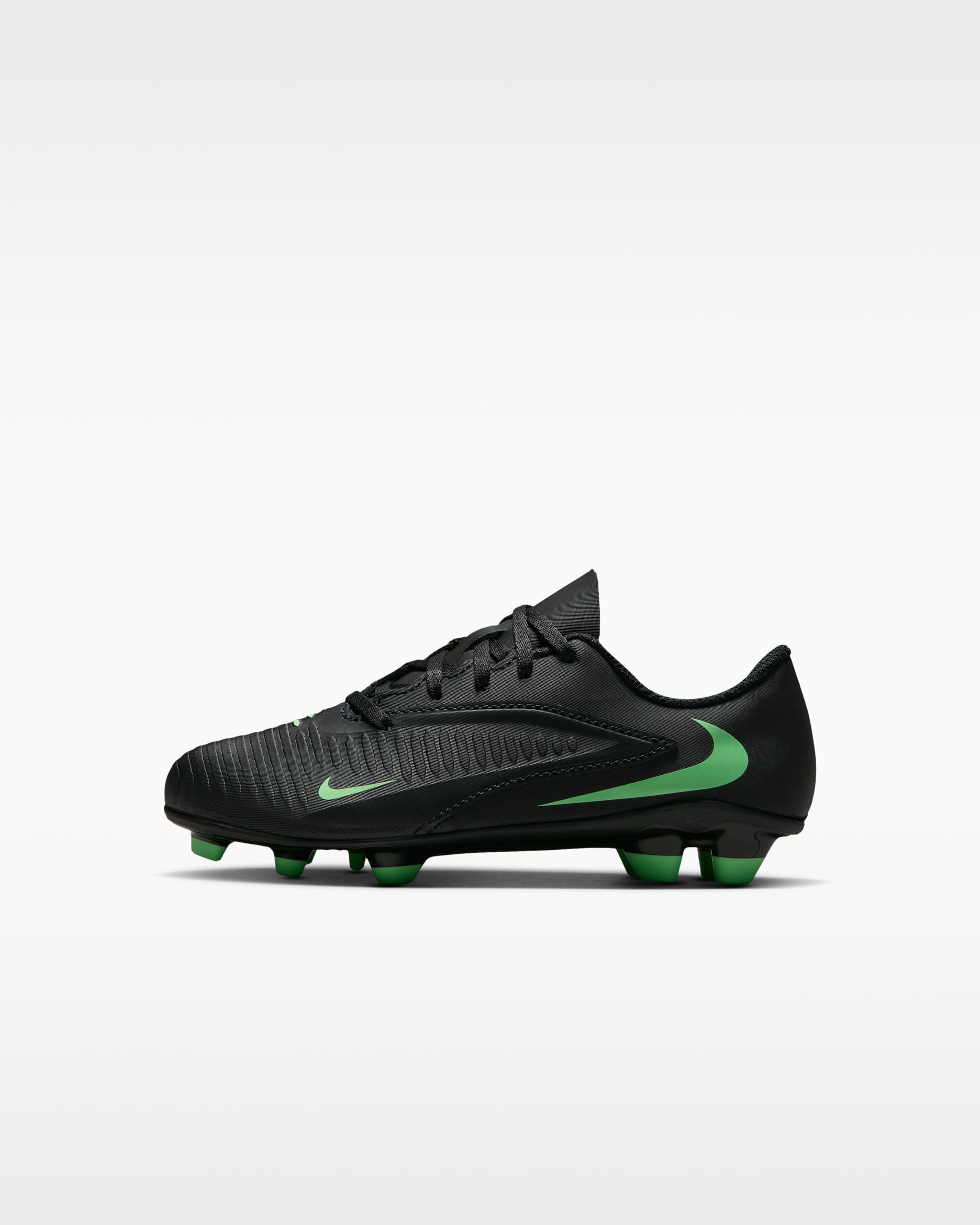 Nike Jr Phantom 6 Low Club Younger Kids' Multi-Ground Football Boots - Black/Black/Illusion Green