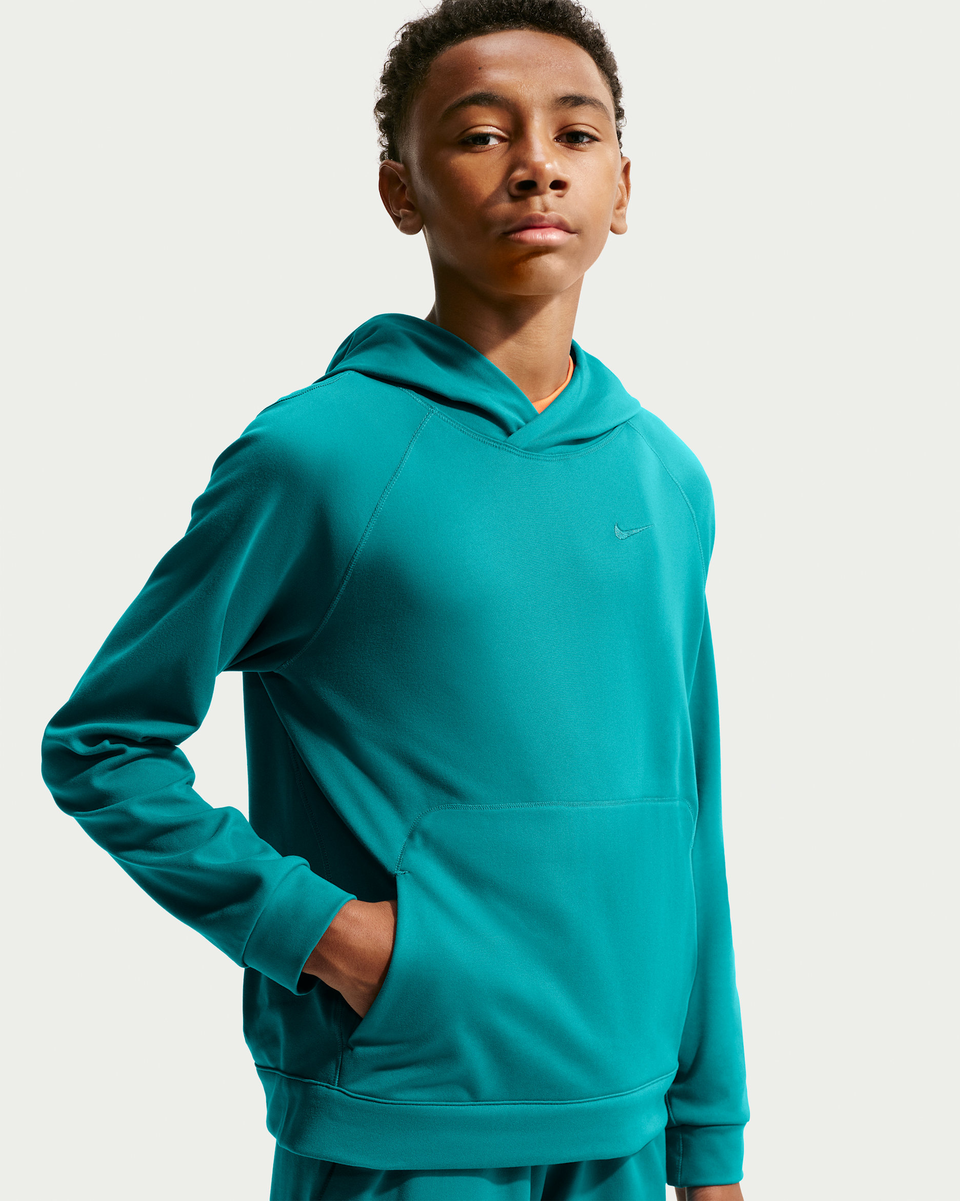 Nike Primary Nanoknit Big Kids' (Boys') Dri-FIT UV Protection Pullover Hoodie - Bright Spruce/Bright Spruce