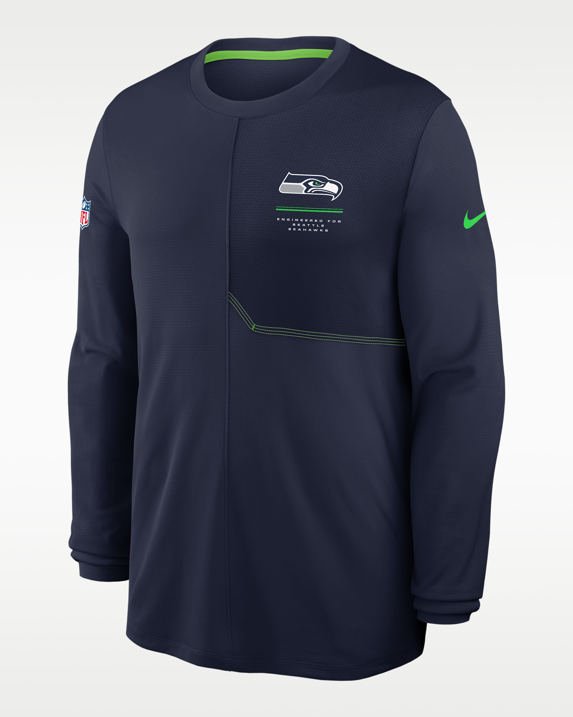 Seattle Seahawks Sideline Coach Men's Nike Dri-FIT NFL Long-Sleeve Top - Navy