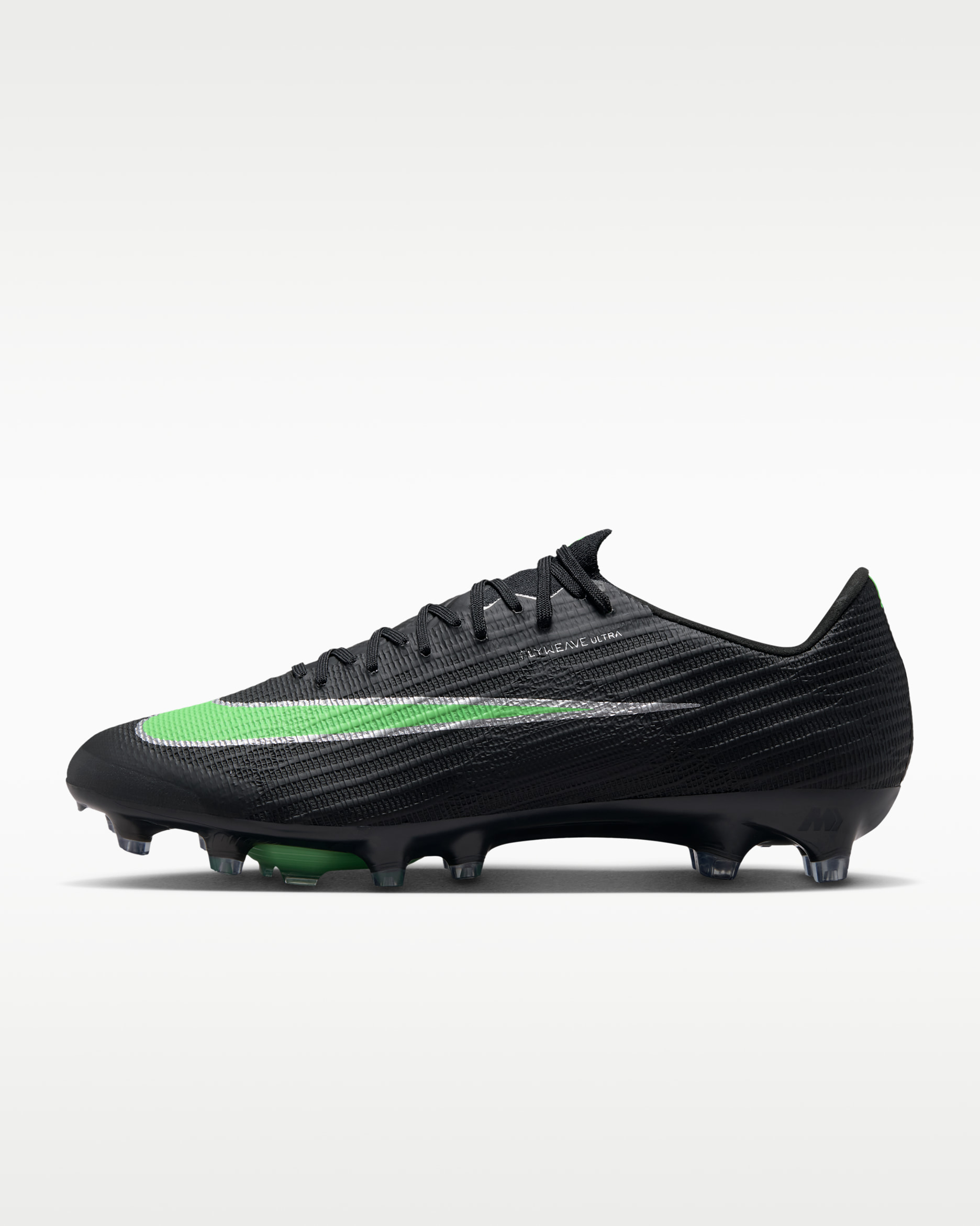Nike Mercurial Superfly 11 Elite Artificial-Grass Low-Top Soccer Cleats - Black/Black/Illusion Green