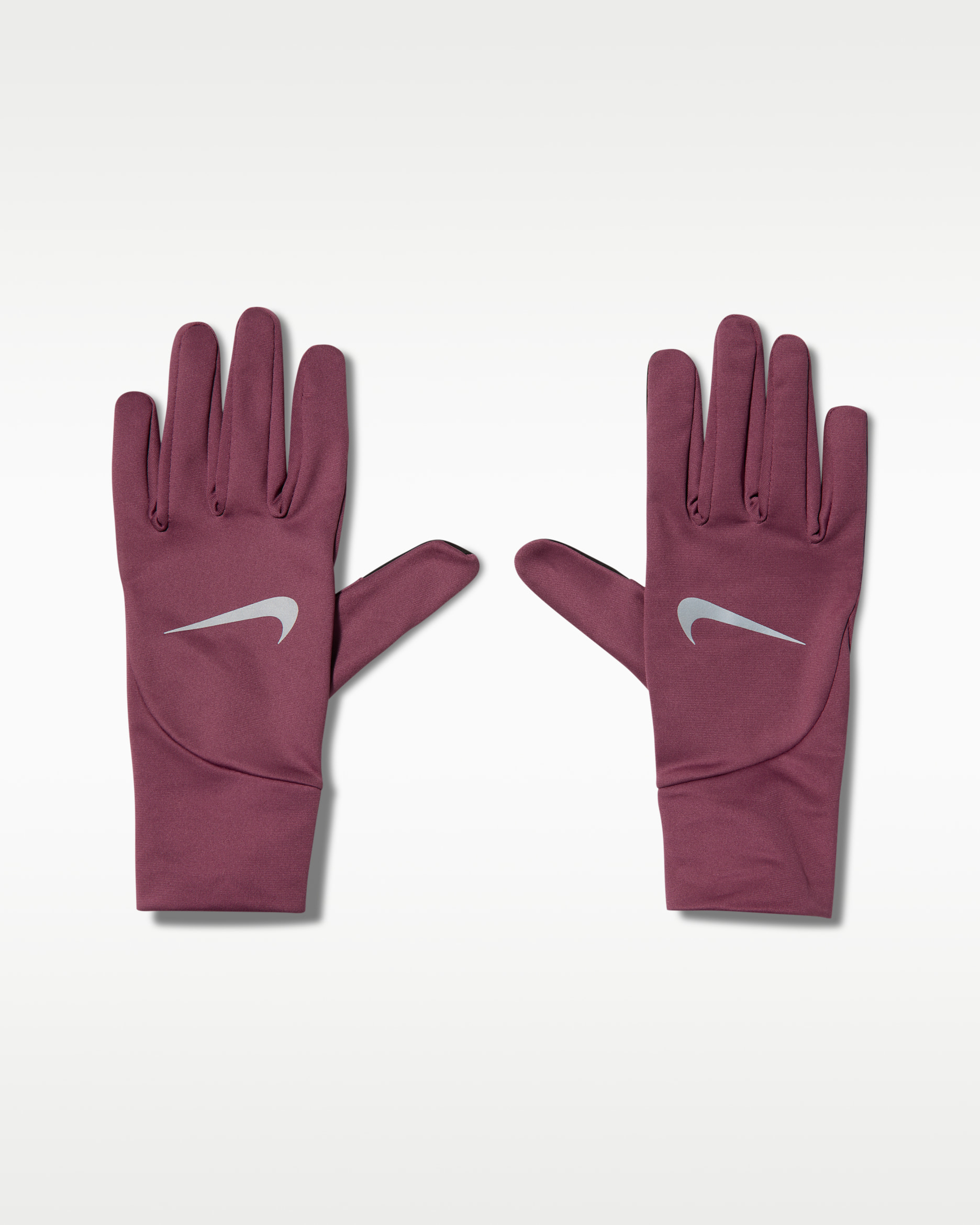 Guantes de correr Therma-FIT ligeros para mujer Nike Pacer - Rosa humo/Plata