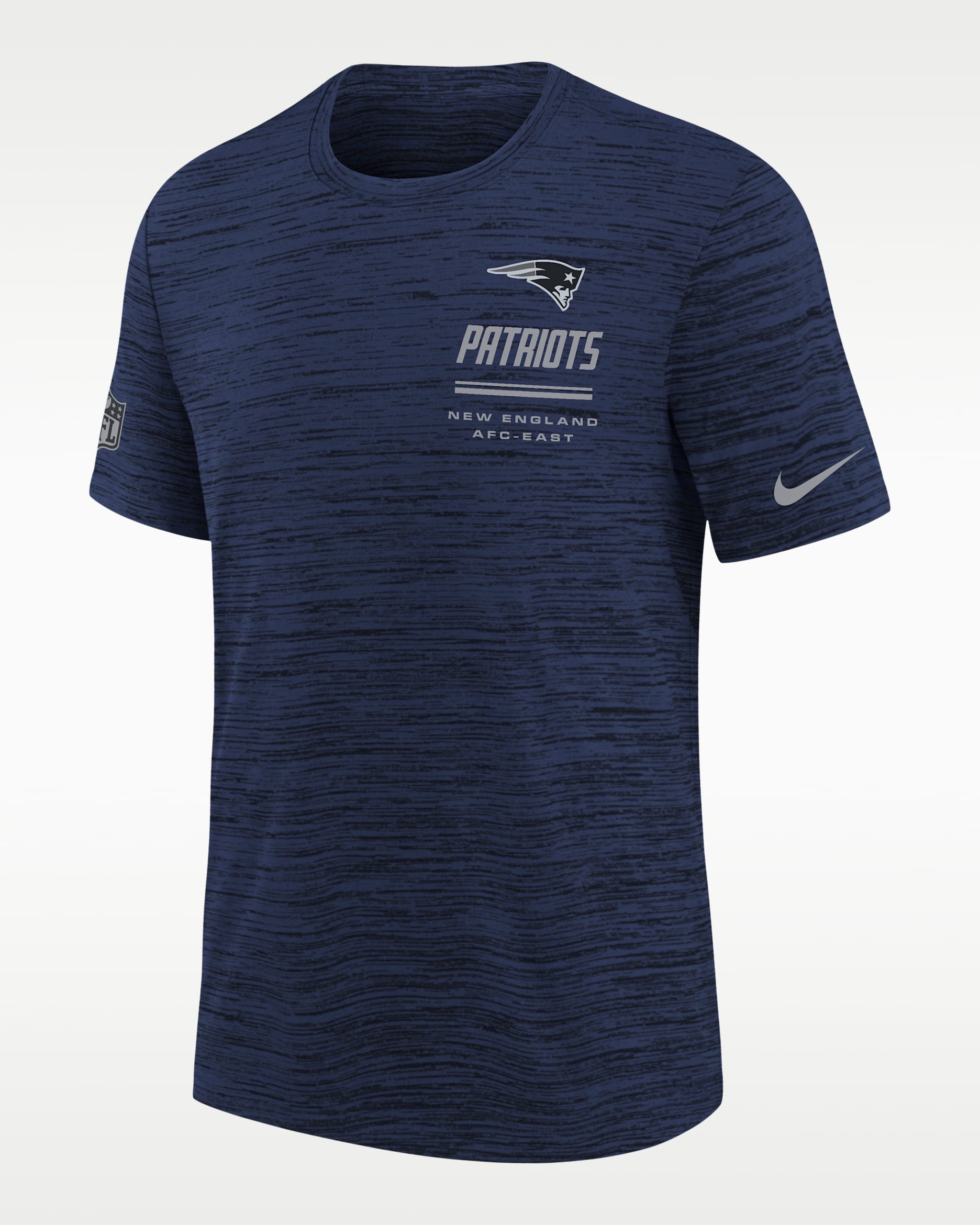 New England Patriots Sideline Team Issue Velocity Big Kids' Nike Dri-FIT NFL T-Shirt - Navy