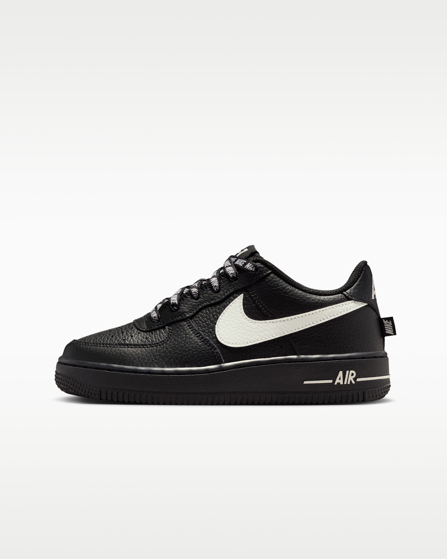 Nike Air Force 1 Low Big Kids' Shoes - Black/Sail