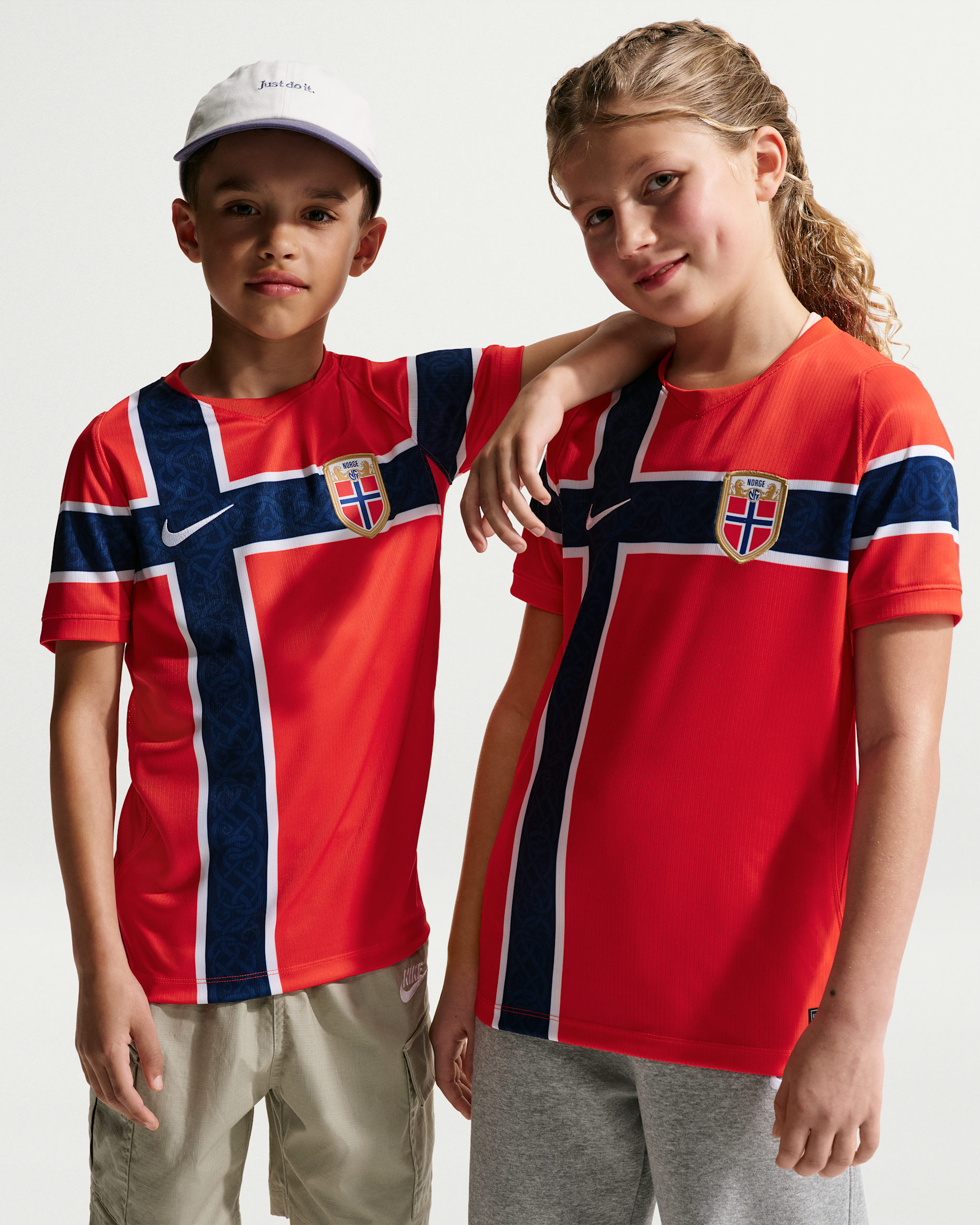 Norway 2026 Stadium Home Big Kids' Nike Dri-FIT Soccer Replica Jersey - Chile Red/Chile Red/White