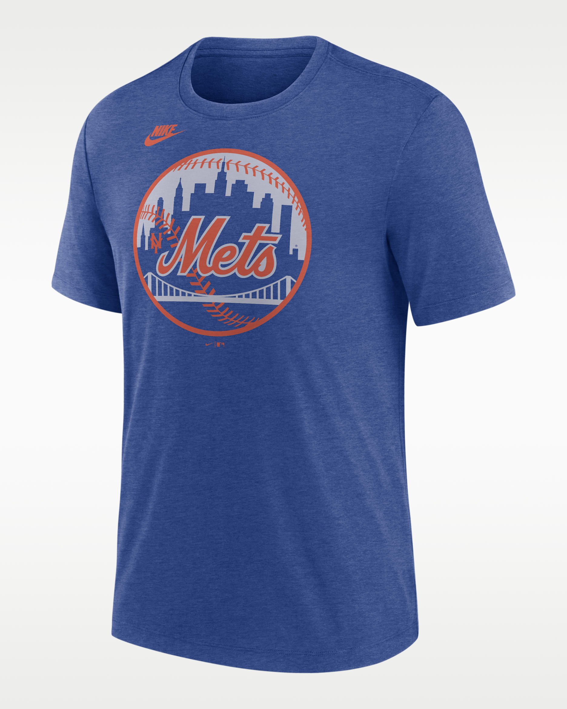 New York Mets Cooperstown Logo Men's Nike MLB T-Shirt - Blue Heather