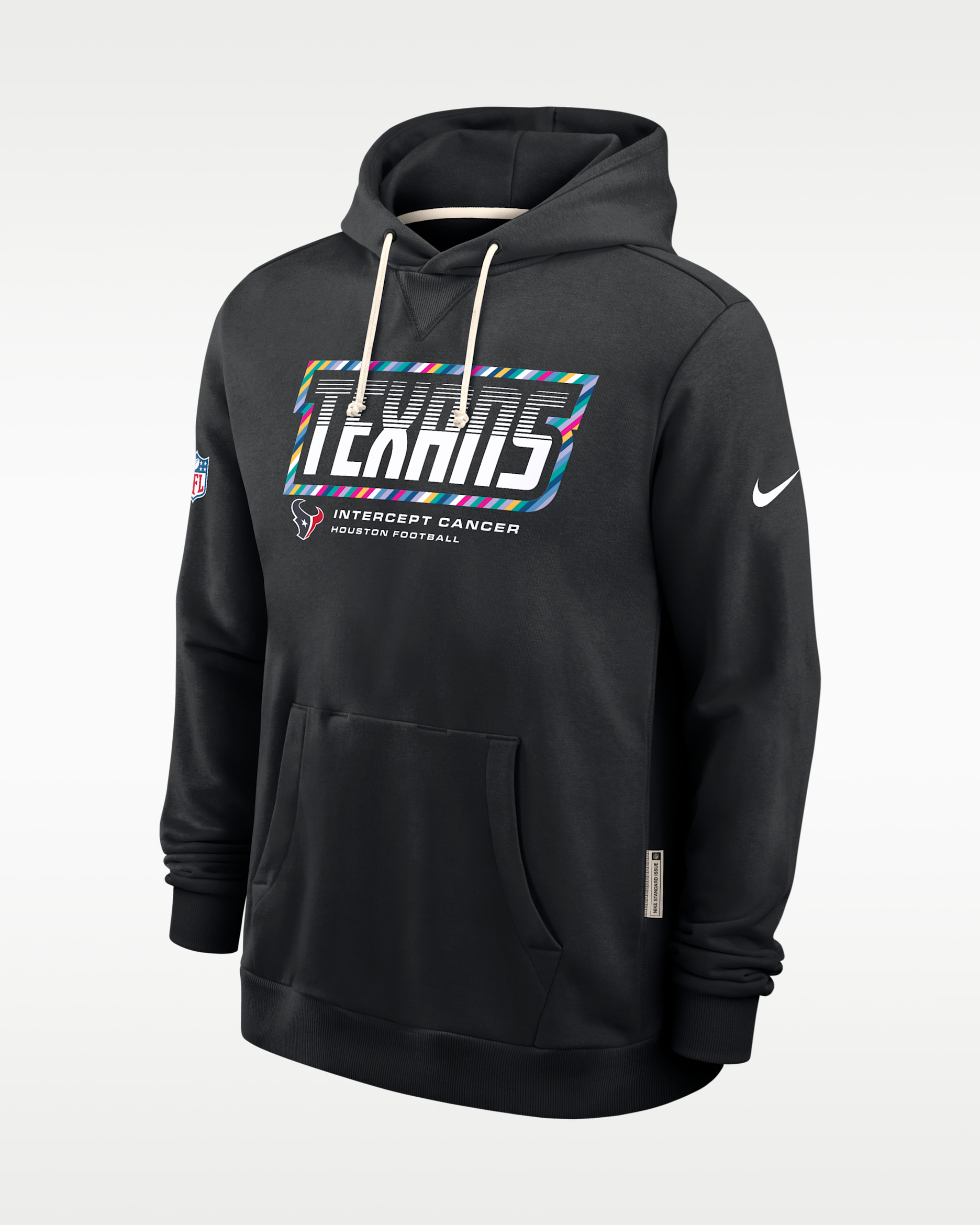 Sudadera con gorro sin cierre Nike Dri-FIT de la NFL para hombre Houston Texans Crucial Catch Sideline Standard Issue - Negro