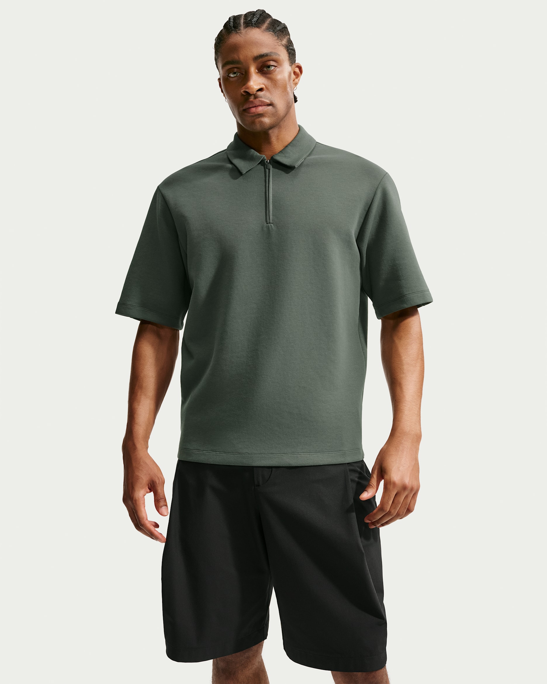 Nike 24.7 ImpossiblySoft Men's Dri-FIT 1/4-Zip Polo - Camo Green/Black/Outdoor Green