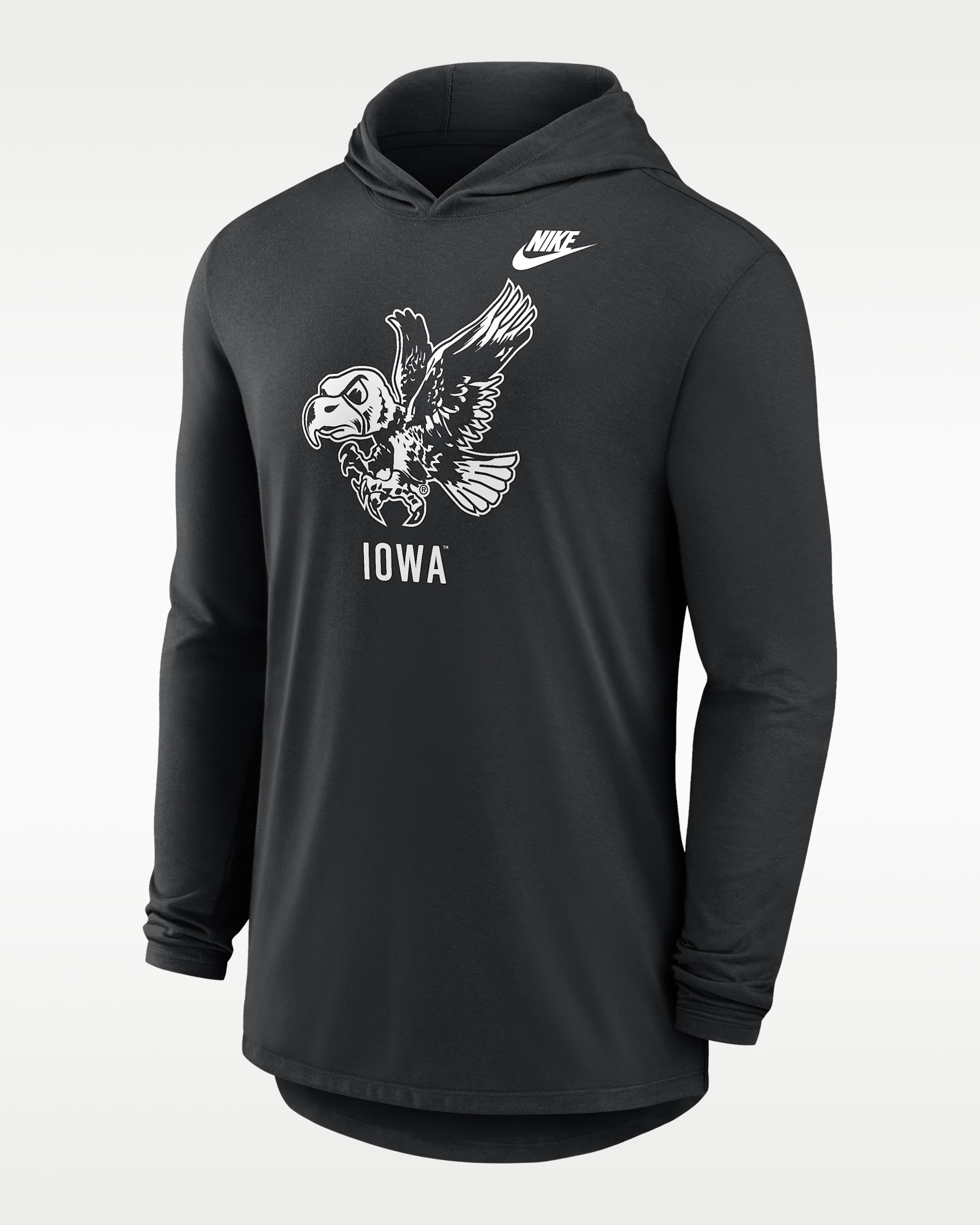 Iowa Legacy Men's Nike Dri-FIT College Long-Sleeve Hooded T-Shirt - Black