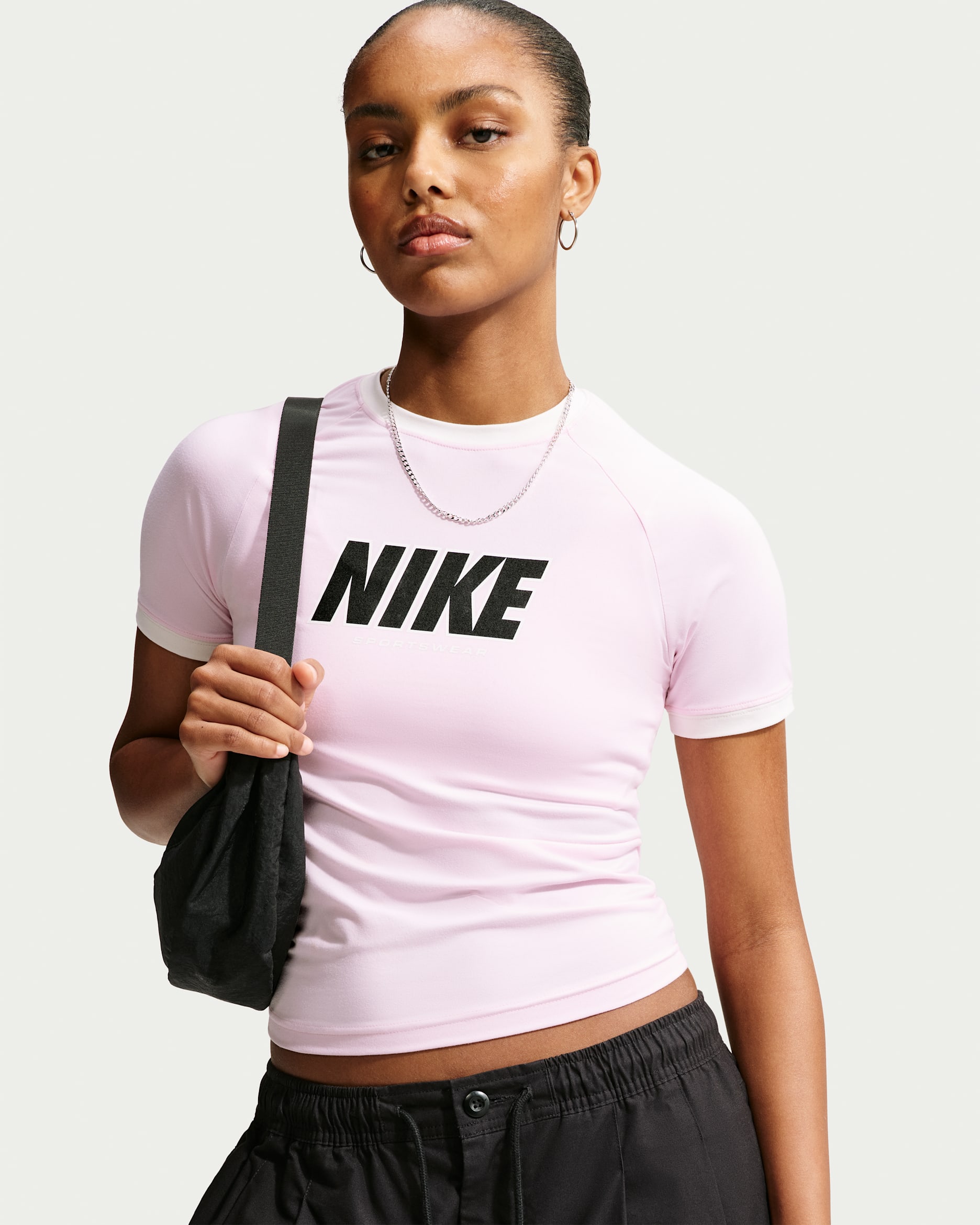 Nike Sportswear Women's Fitted T-Shirt - Pink Foam/Sail