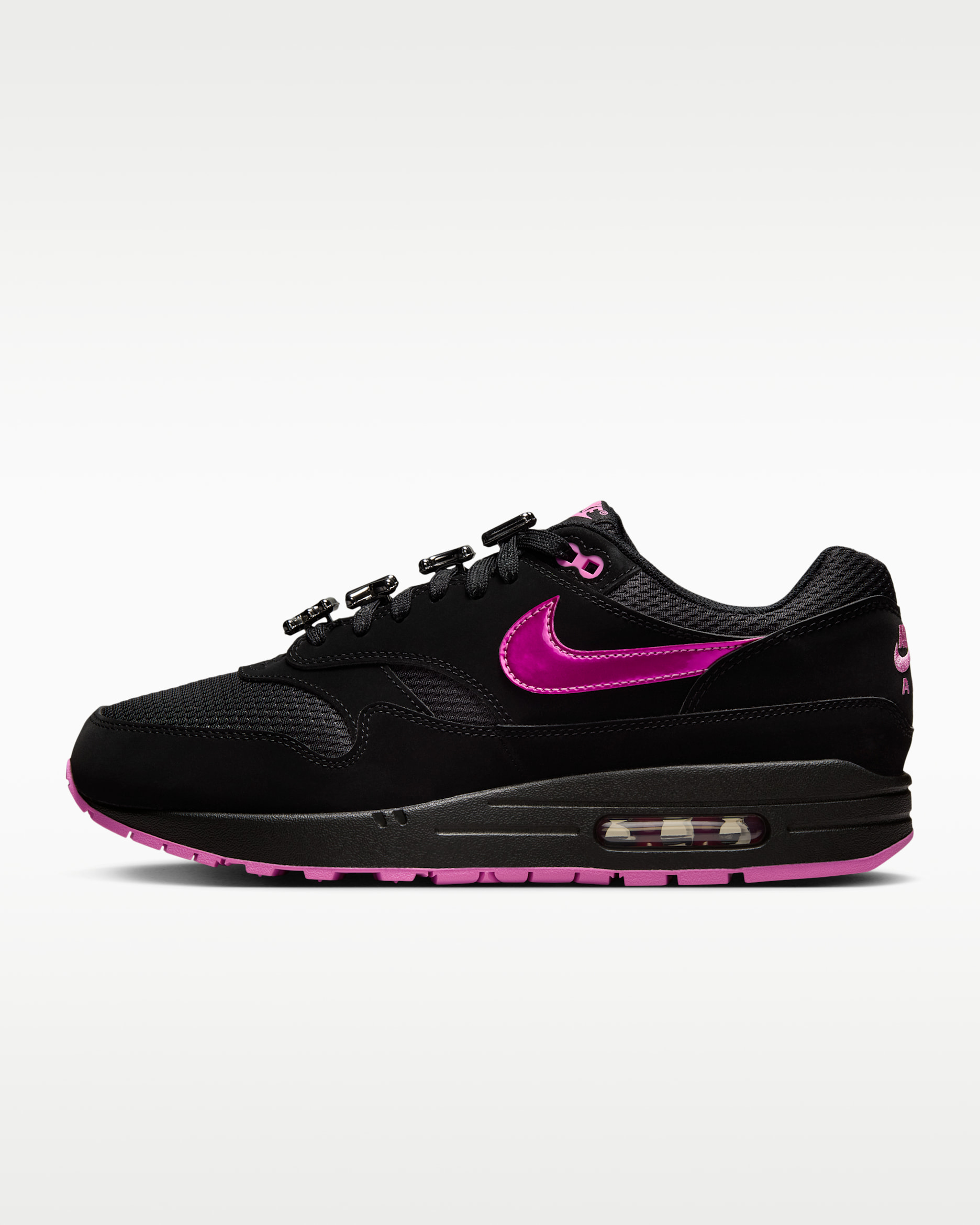Nike Air Max 1 Premium Men's Shoes - Black/University Red/Playful Pink