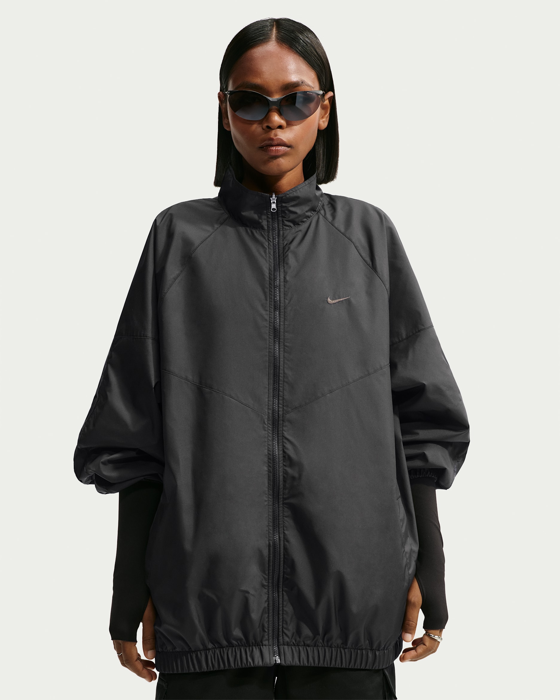 Nike Sportswear Women's Oversized Reversible Checked Jacket - Black/Ridgerock
