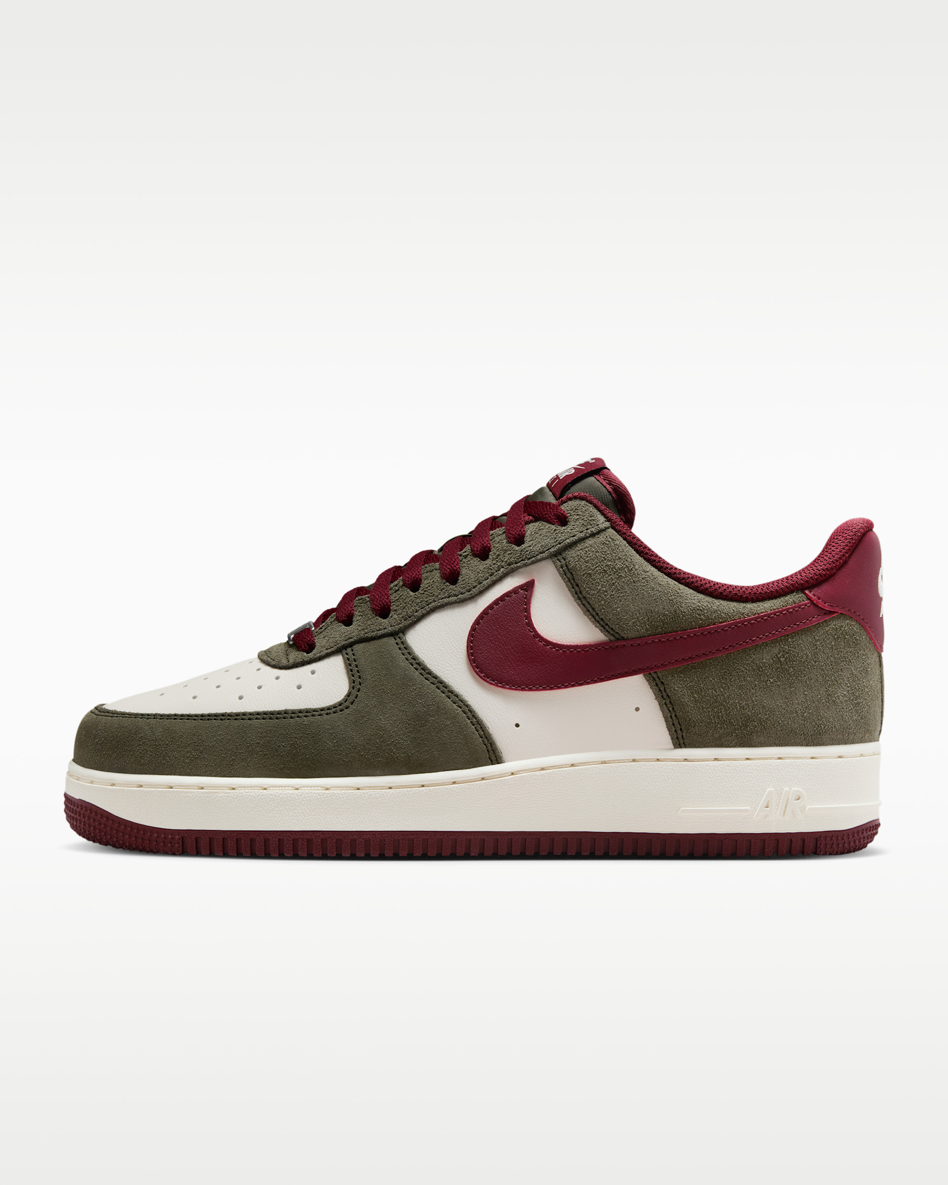 Nike Air Force 1 '07 LV8 Men's Shoes - Cargo Khaki/Pale Ivory/Dark Team Red