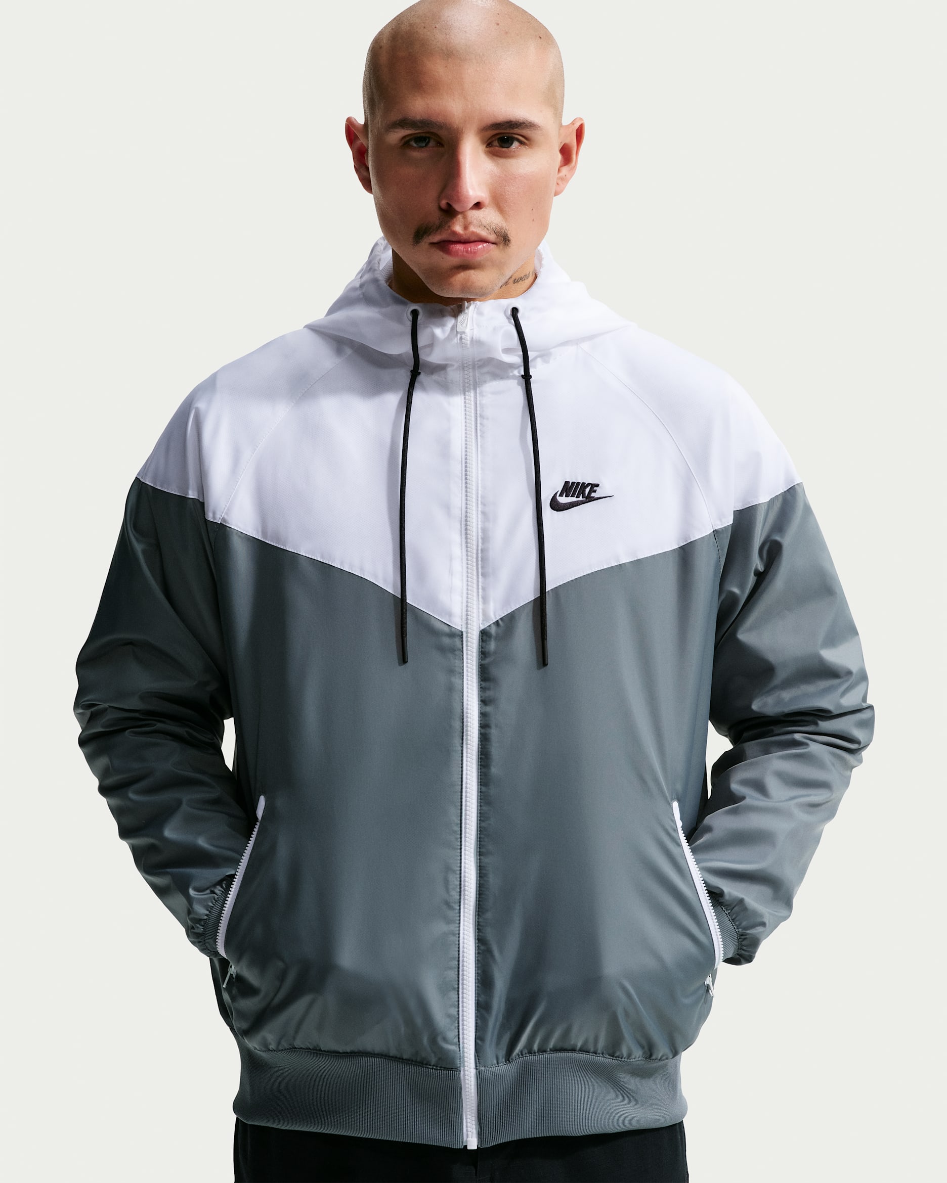 Nike Sportswear Windrunner Men's Hooded Jacket - Smoke Grey/White/Smoke Grey/Black