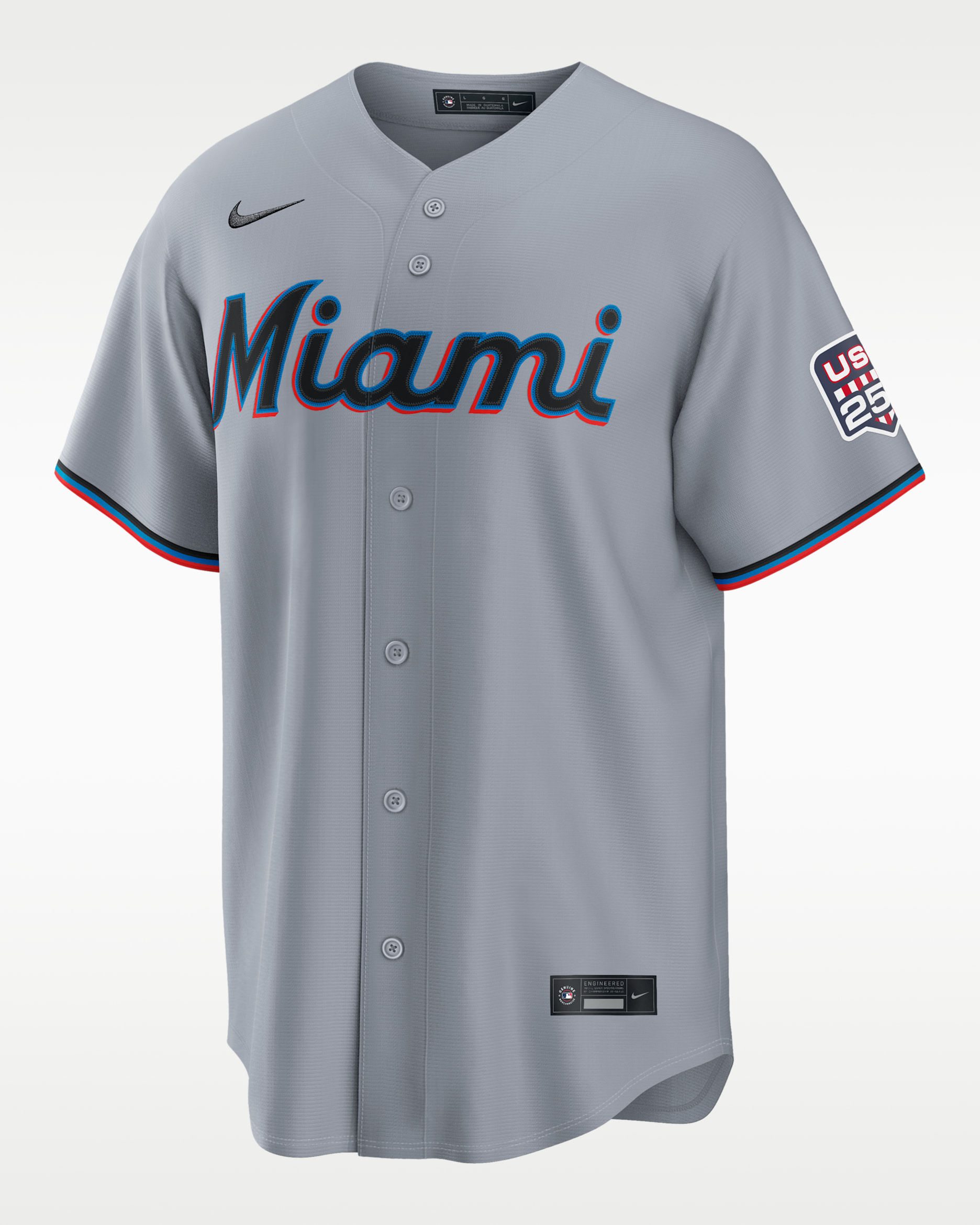 Kyle Stowers Miami Marlins USA 250 Men's Nike MLB Stadium Jersey - Grey