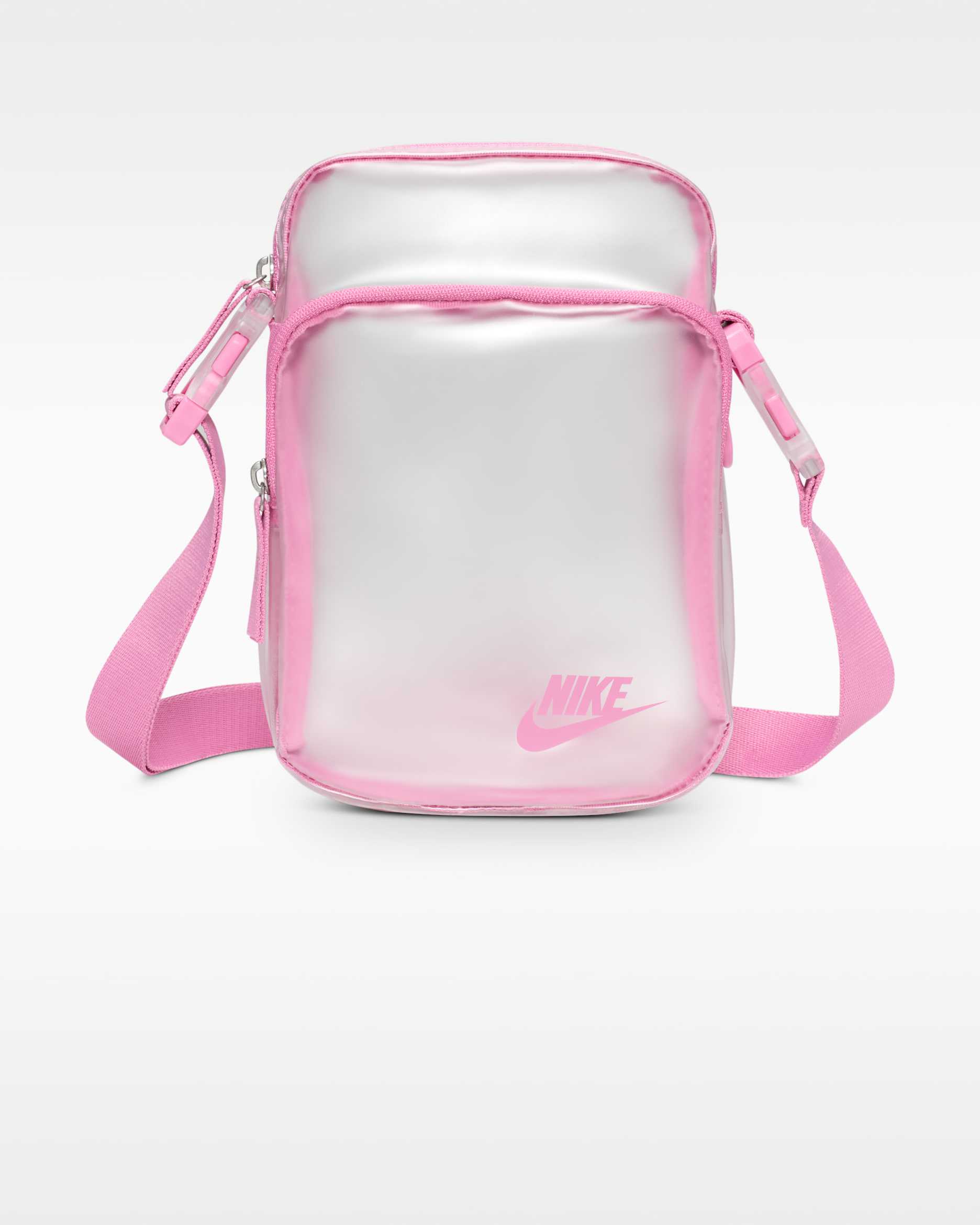 Bolsa bandolera (4 L) Nike Heritage Crystal - Transparente/Flamenco mágico/Flamenco mágico