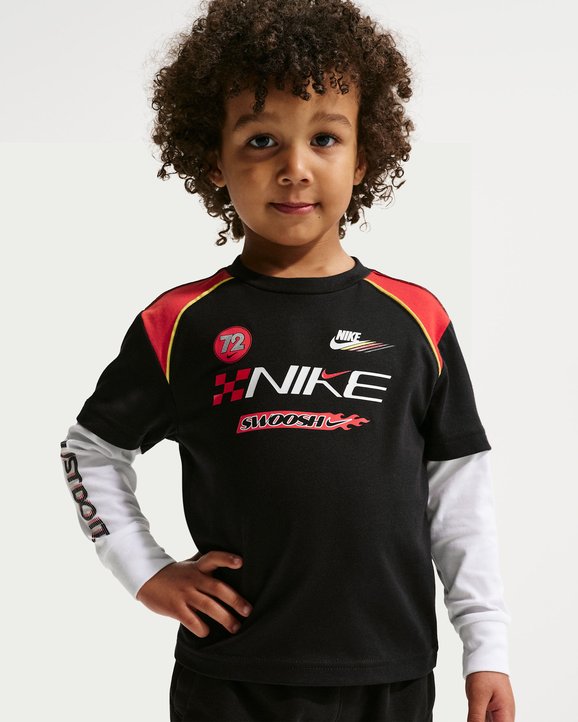Nike Sportswear Toddler Victory Lap Twofer T-Shirt - Black