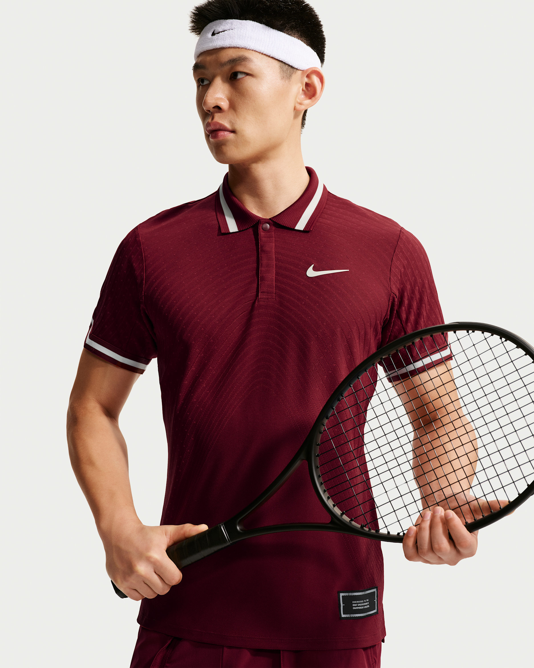 NikeCourt Slam Men's Aero-FIT Tennis Polo - Team Red/Pale Ivory