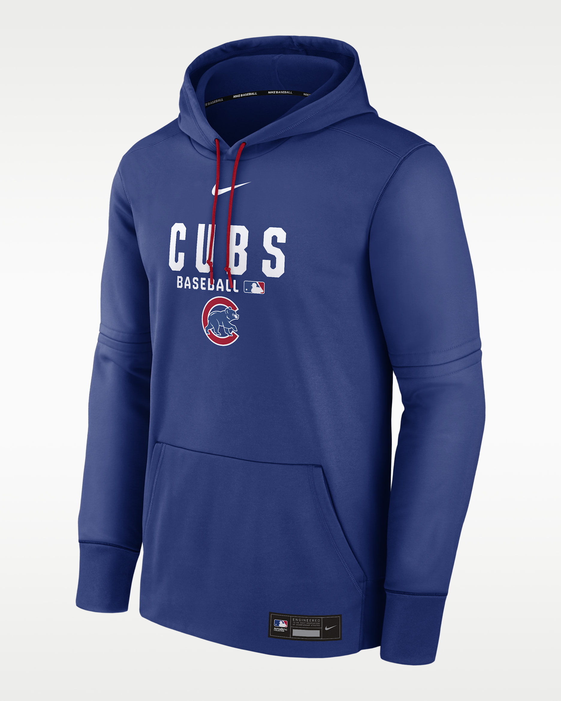 Chicago Cubs Authentic Collection Men's Nike Therma MLB Pullover Hoodie - Rush Blue