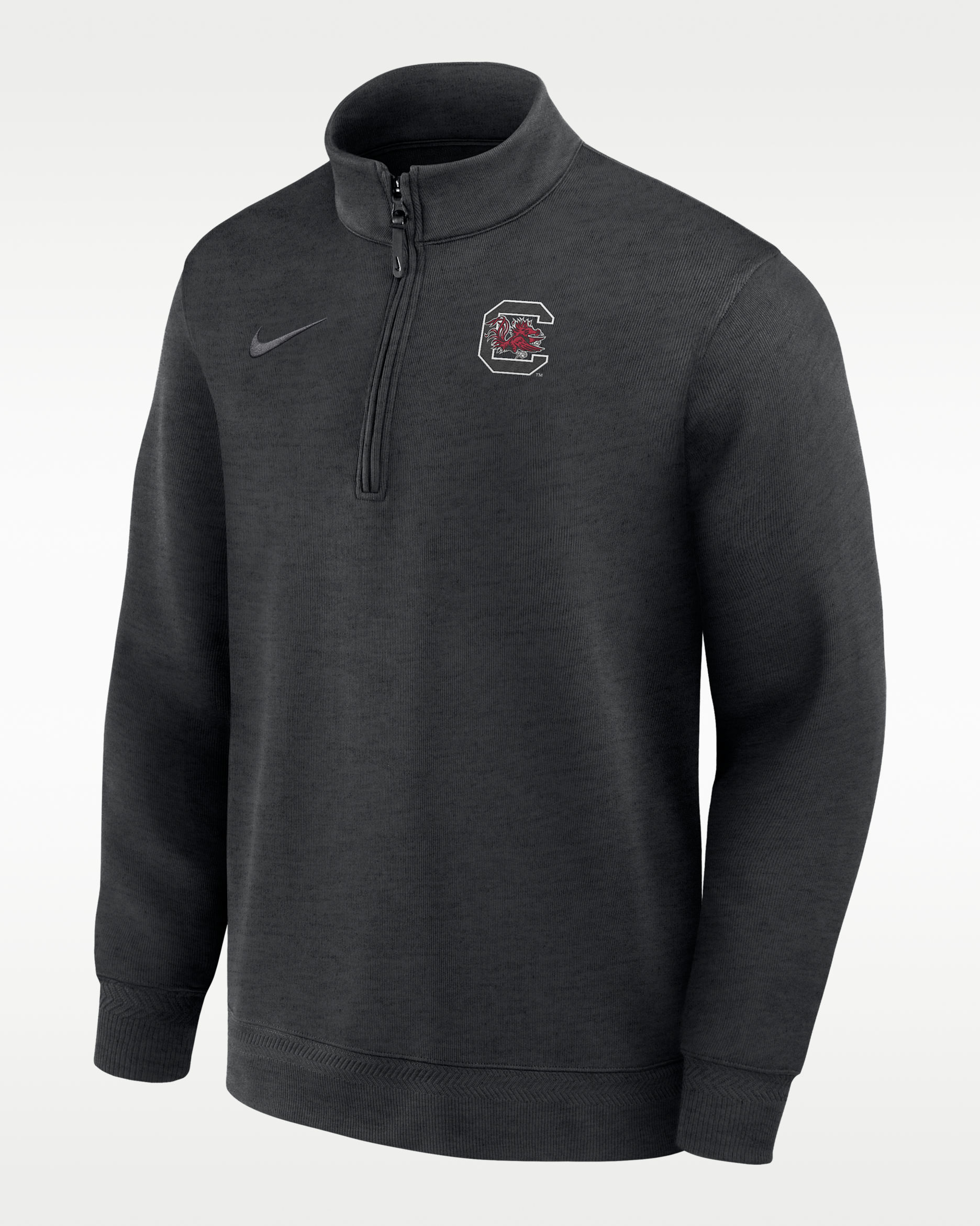 Playera universitaria Nike Dri-FIT de medio cierre para hombre de los South Carolina Gamecocks - Negro