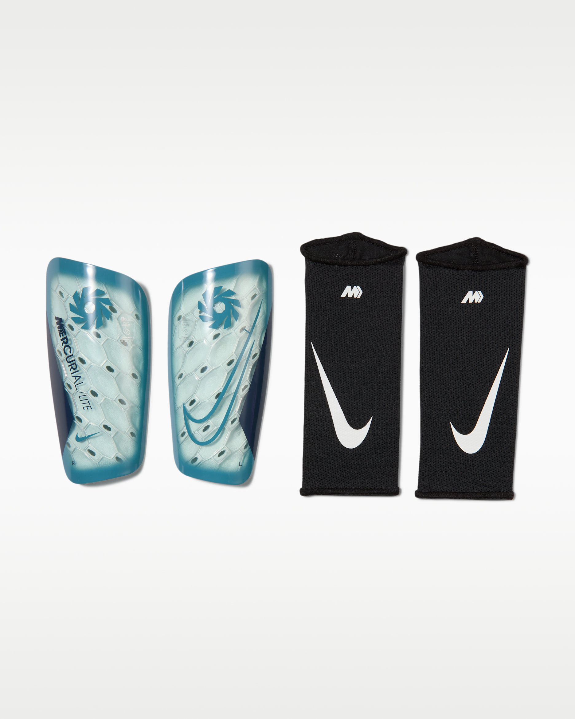 Nike Mercurial Lite "Erling Haaland" Soccer Shin Guards - Glacier Blue/Blue Eclipse/Smokey Blue