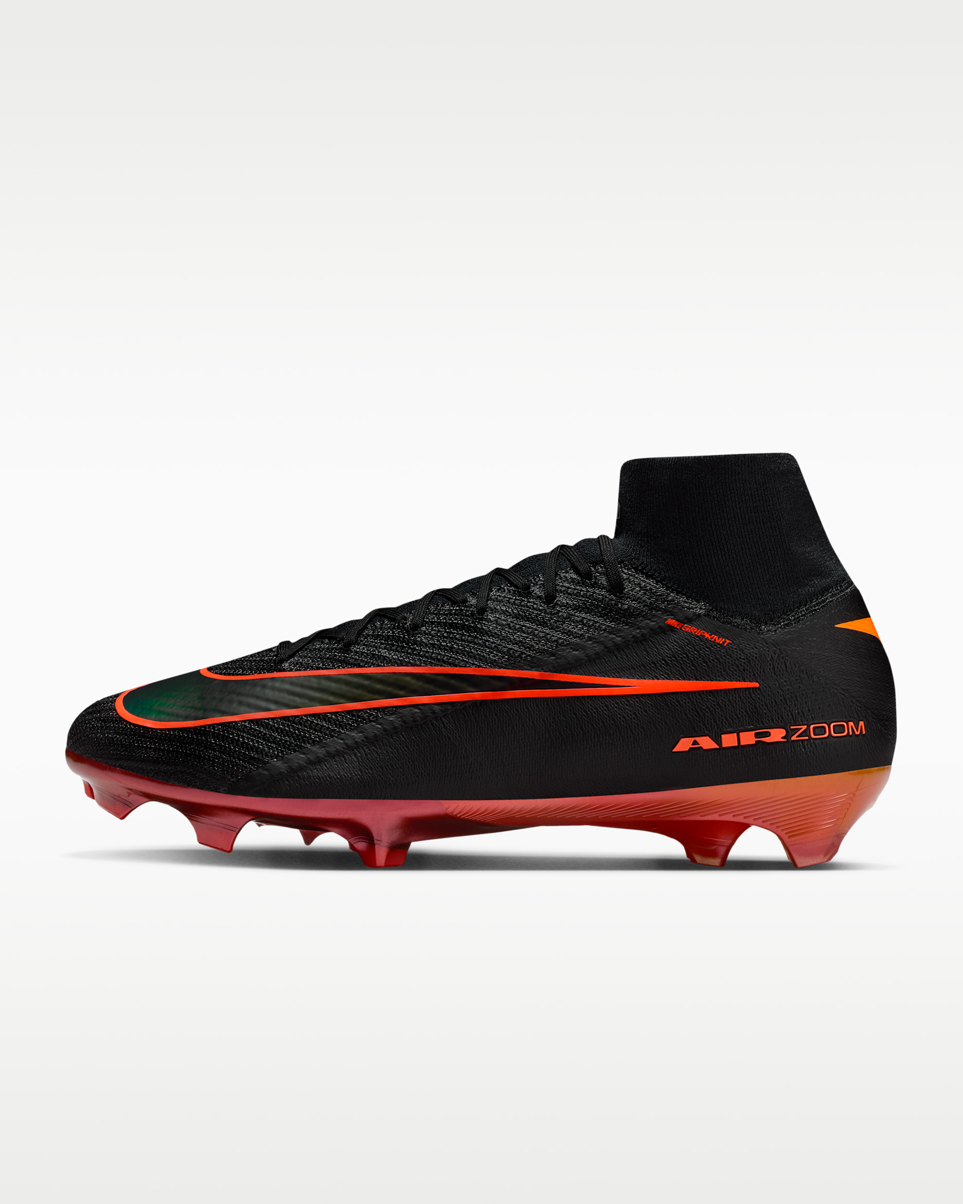 Nike Mercurial Superfly 10 Elite LV8 Firm-Ground High-Top Soccer Cleats - Black/Hyper Crimson