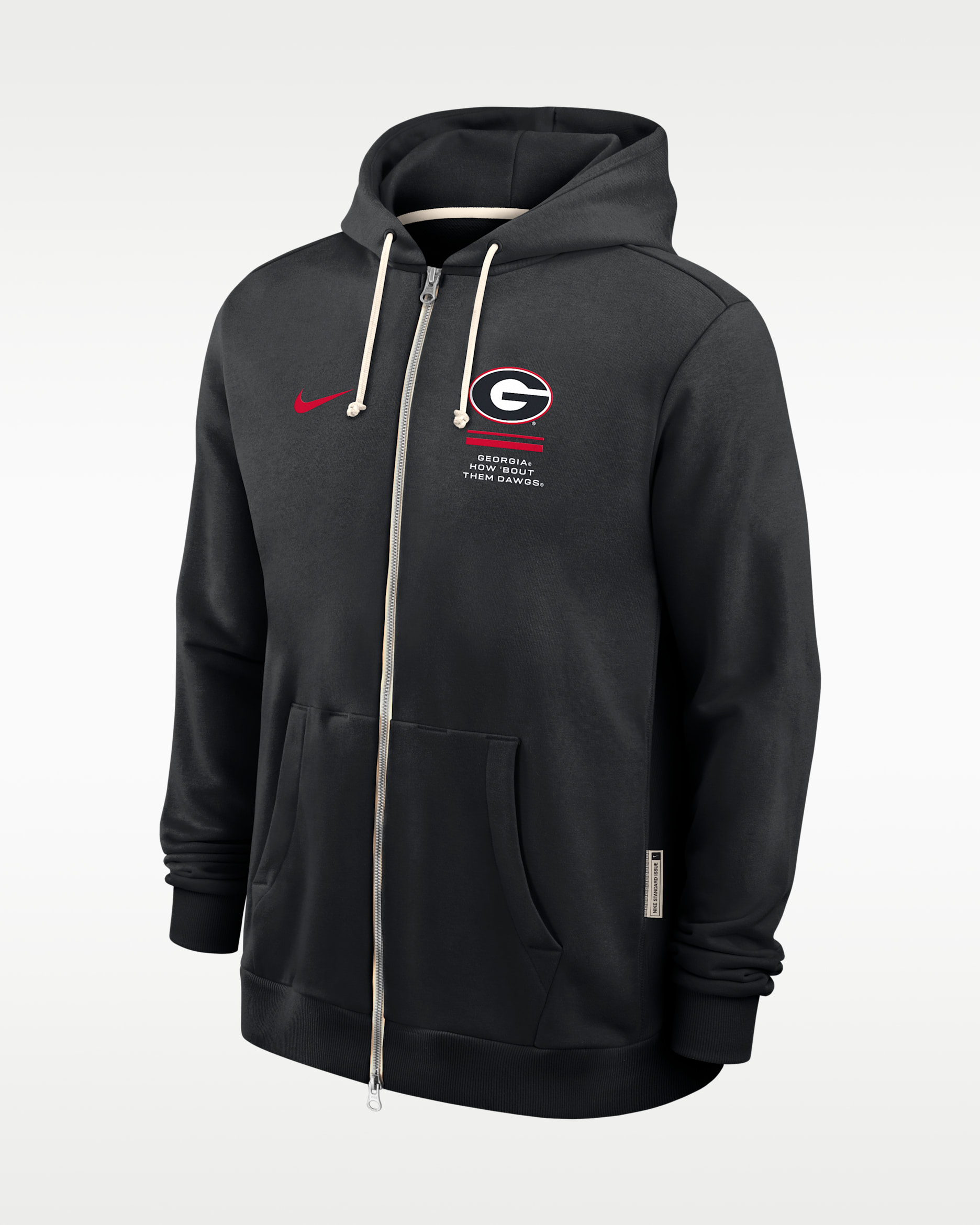 Georgia Sideline Standard Issue Men's Nike Dri-FIT College Full-Zip Hoodie - Black